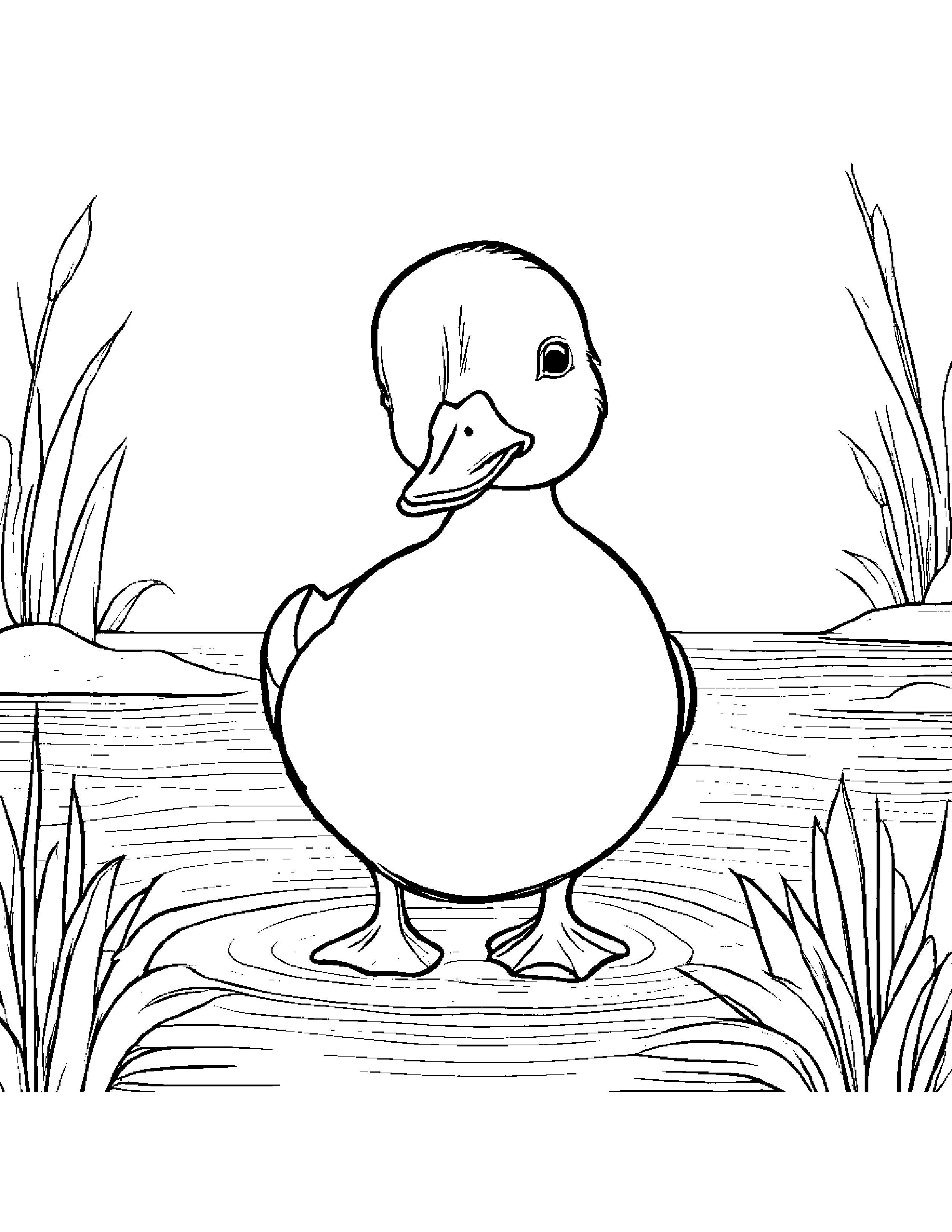 Jolly Duckling Coloring Page (Free Printable PDF)