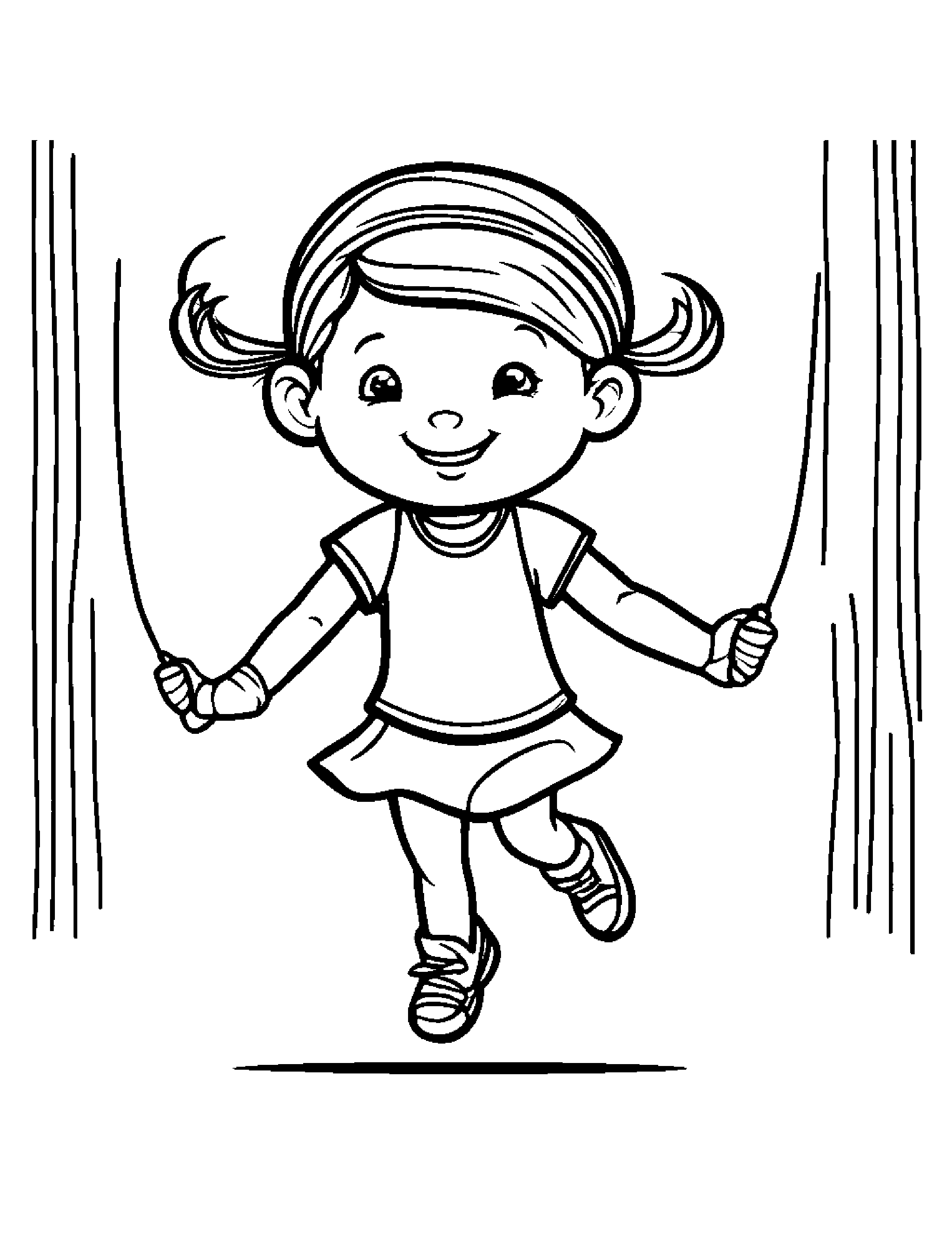 Jump Rope Dancing Coloring Page (Free Printable PDF)