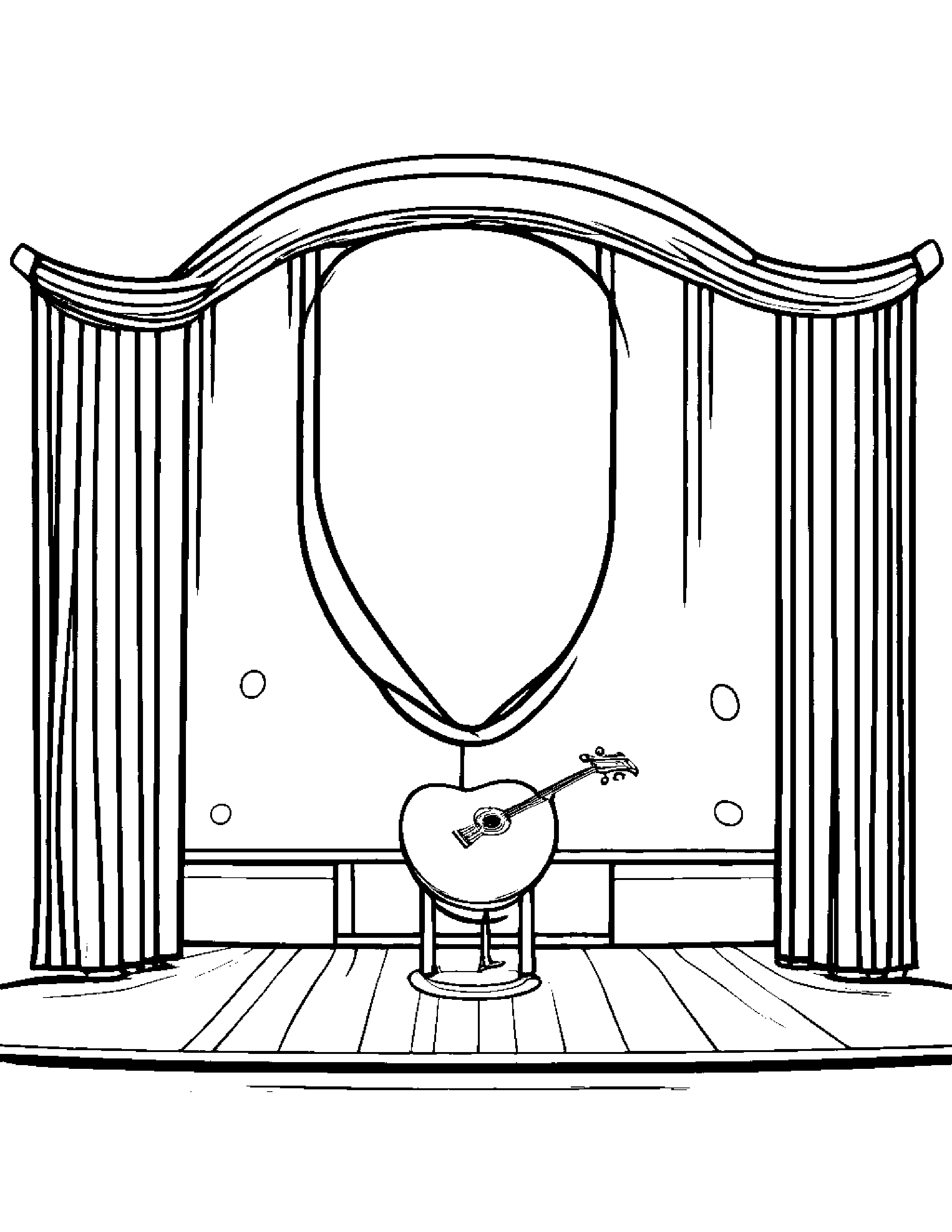 Kind Balloon On A Music Stage #2 Coloring Page (Free Printable PDF)