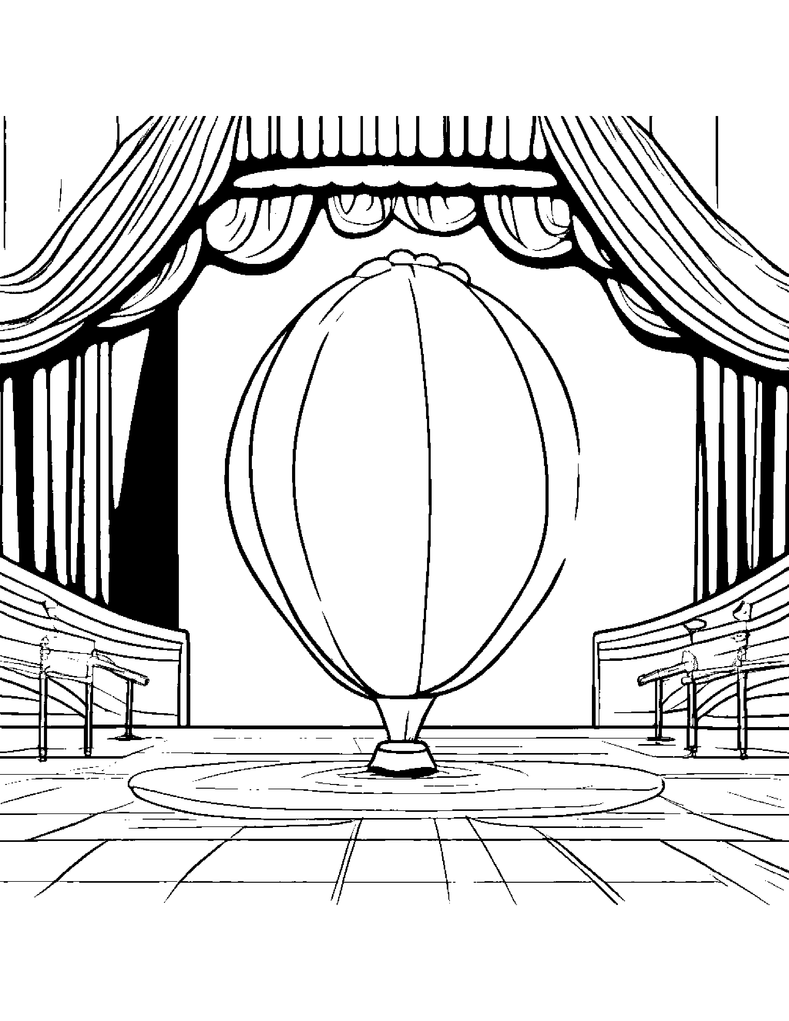 Kind Balloon On A Music Stage #3 Coloring Page (Free Printable PDF)