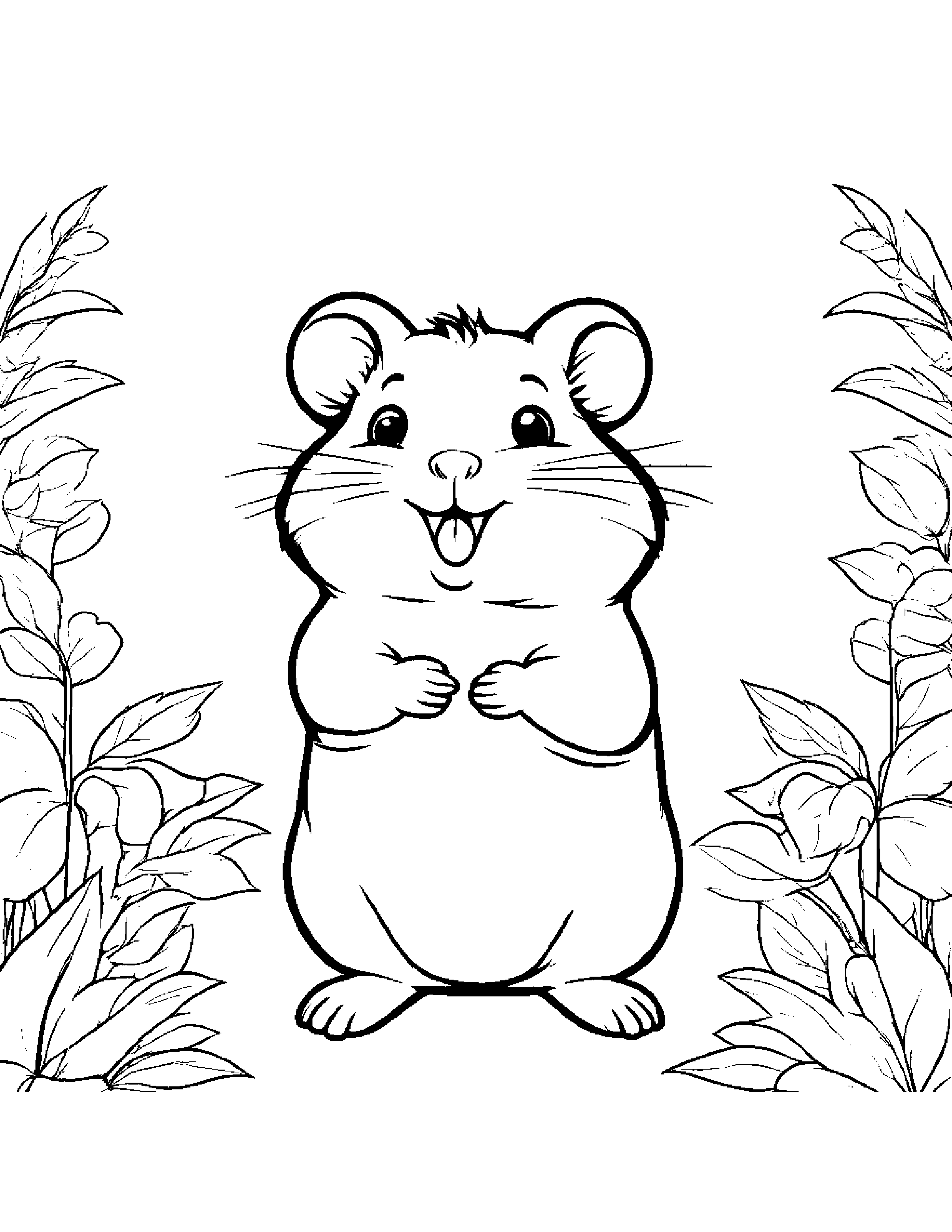 Kind Hamster Singing #2 Coloring Page (Free Printable PDF)