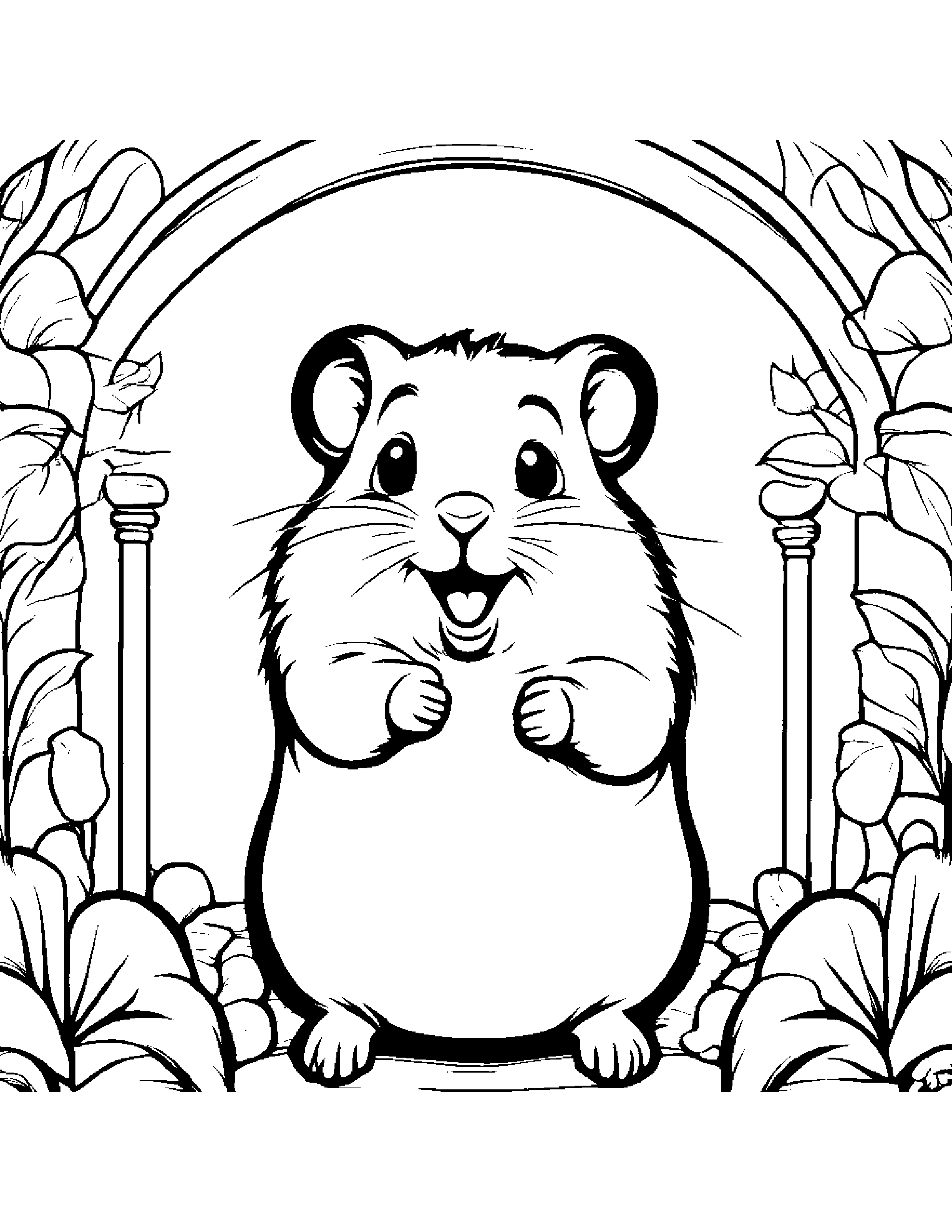 Kind Hamster Singing #3 Coloring Page (Free Printable PDF)