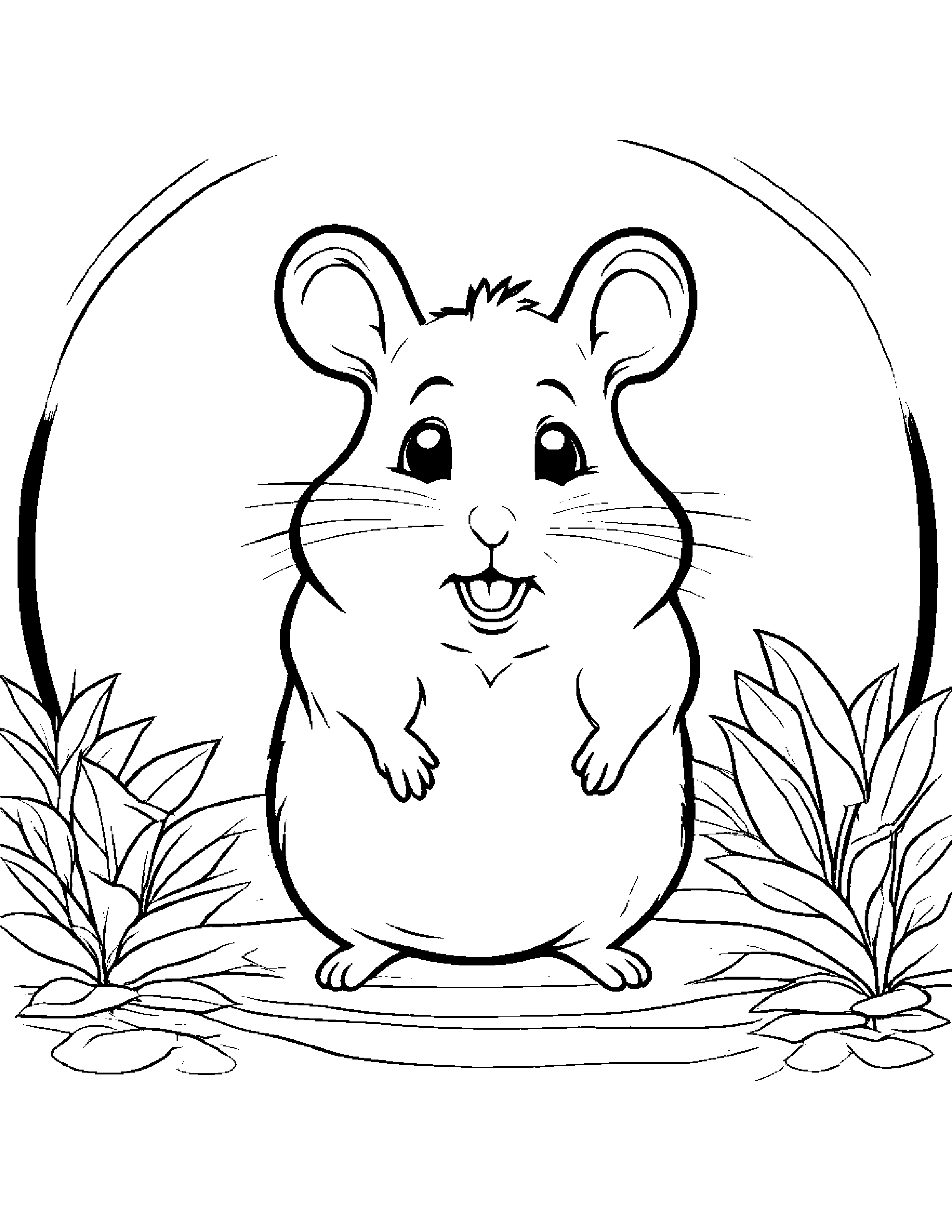 Kind Hamster Singing #4 Coloring Page (Free Printable PDF)