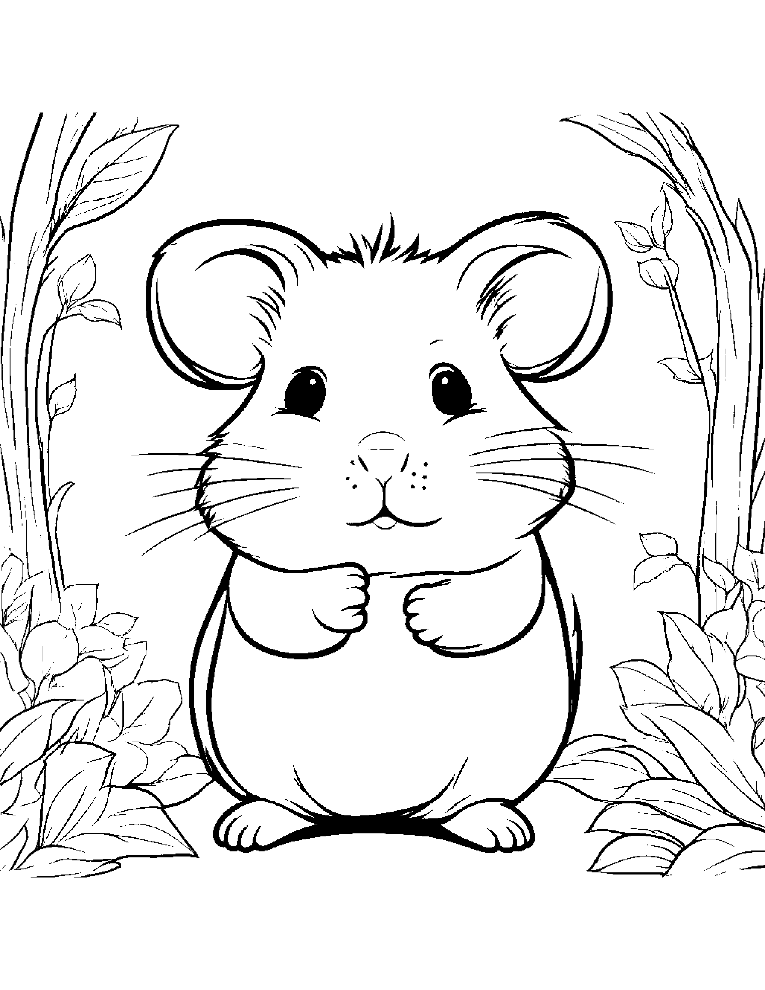 Kind Hamster Singing #5 Coloring Page (Free Printable PDF)