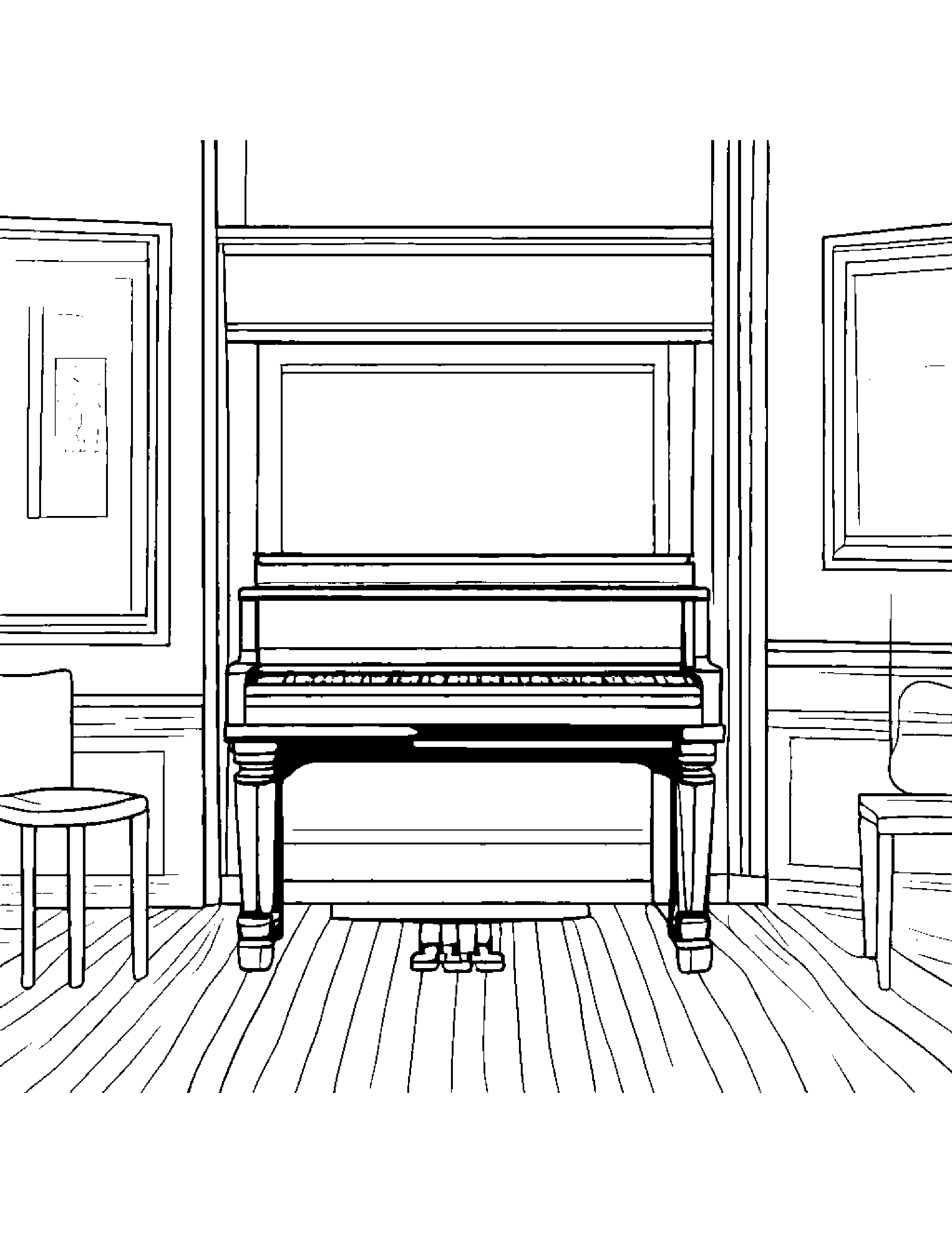 Kind Piano #2 Coloring Page (Free Printable PDF)