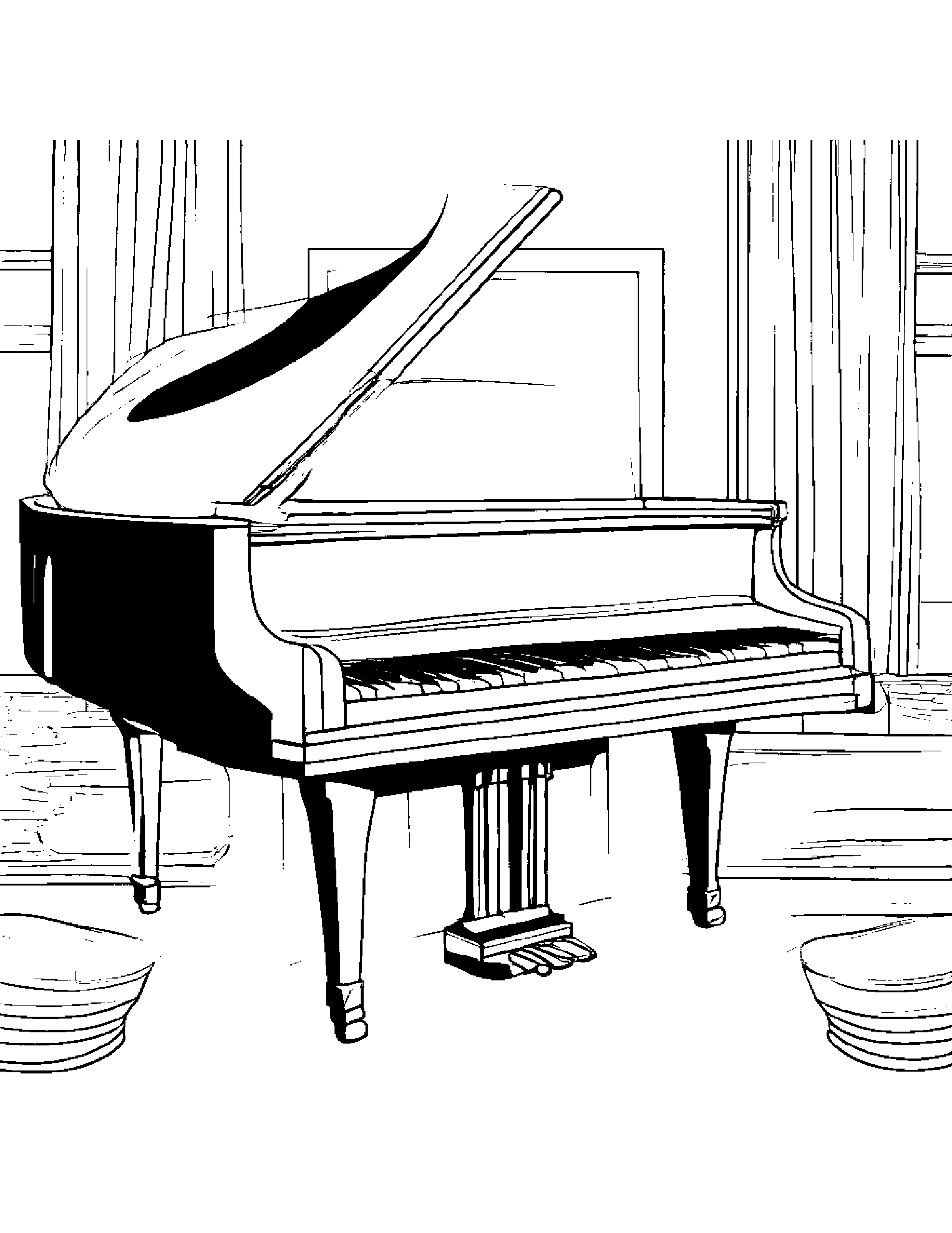 Kind Piano #3 Coloring Page (Free Printable PDF)
