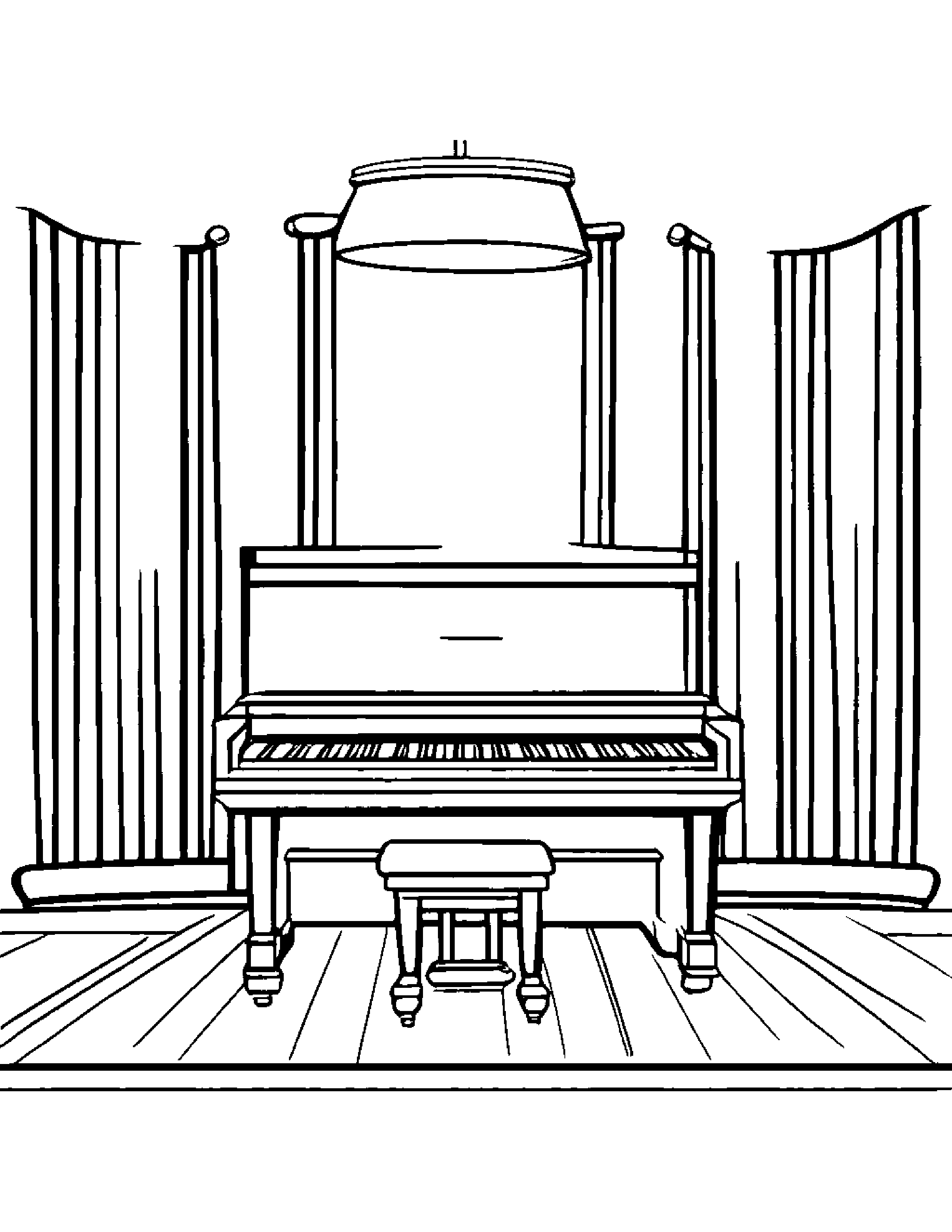 Kind Piano Coloring Page (Free Printable PDF)
