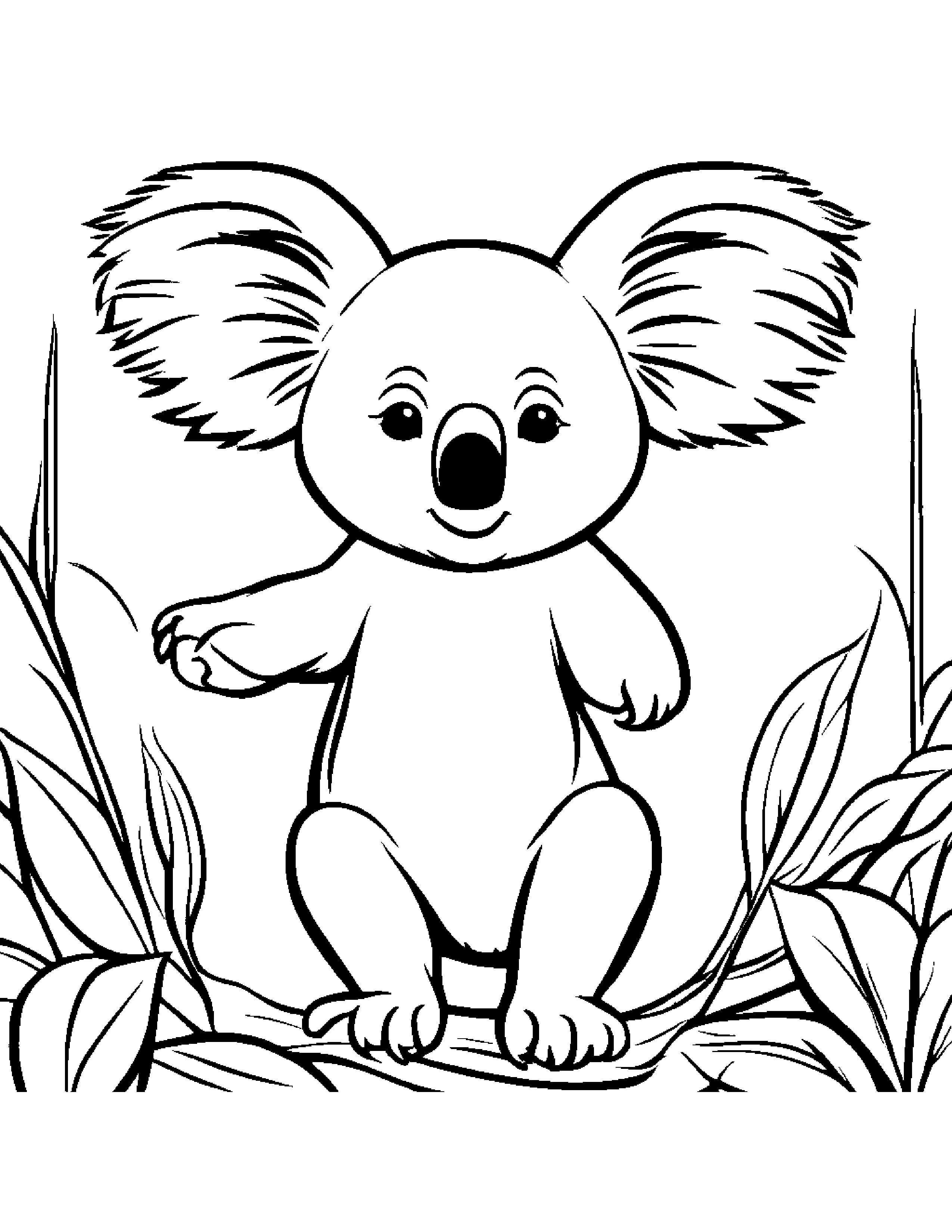 Koala Dancing #3 Coloring Page (Free Printable PDF)