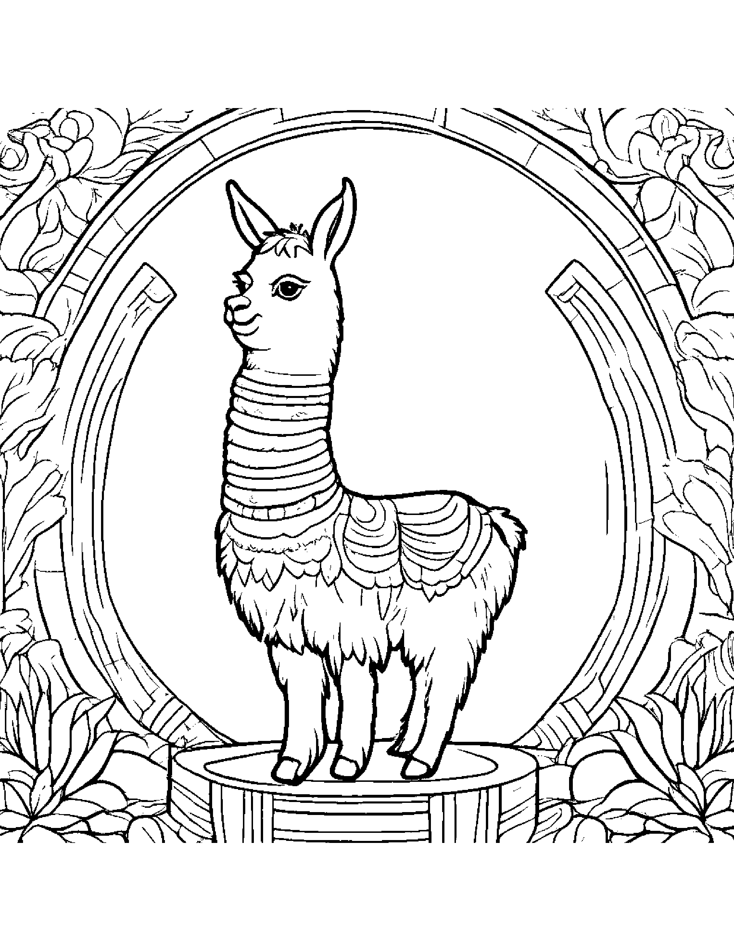 Llama Playing Pat-A-Cake #2 Coloring Page (Free Printable PDF)
