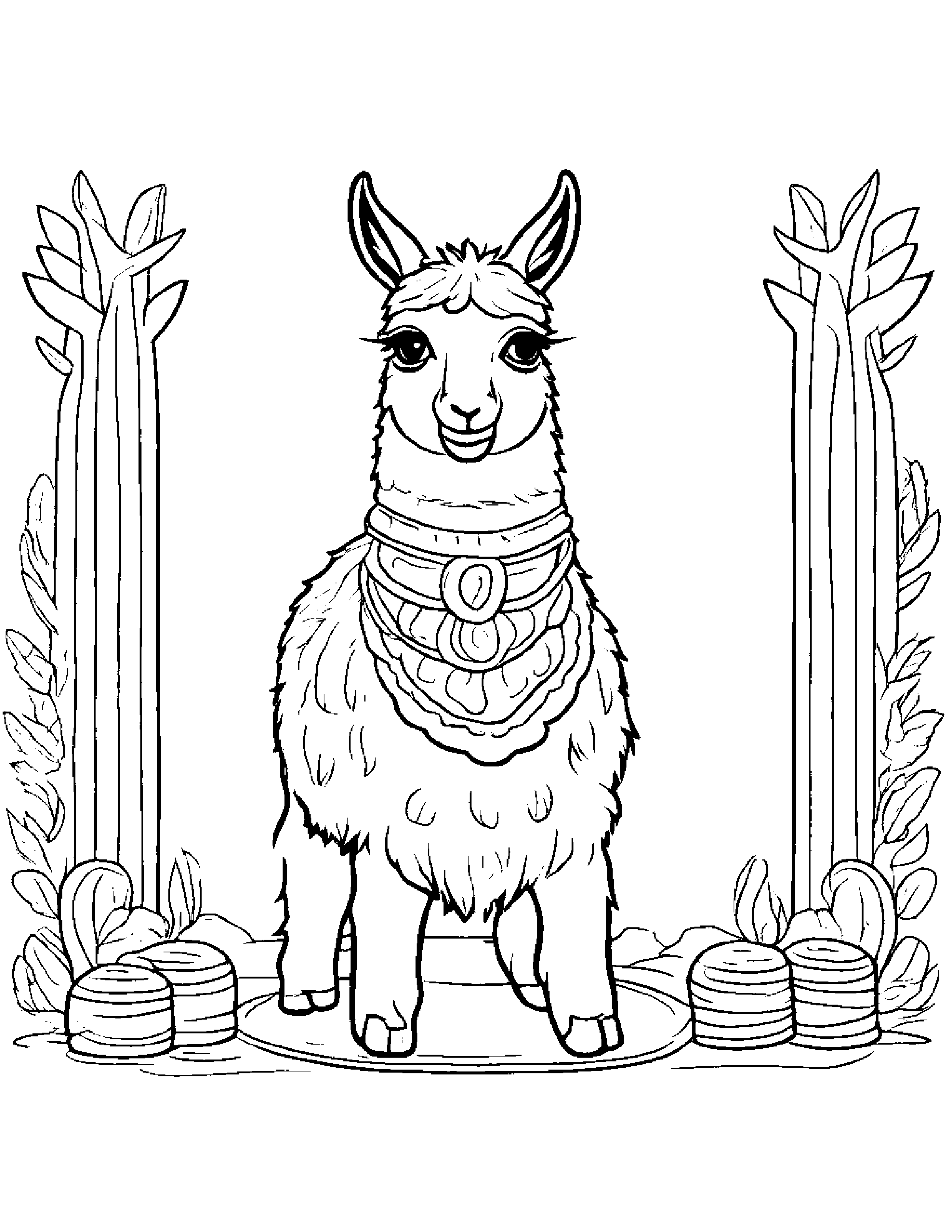 Llama Playing Pat-A-Cake Coloring Page (Free Printable PDF)