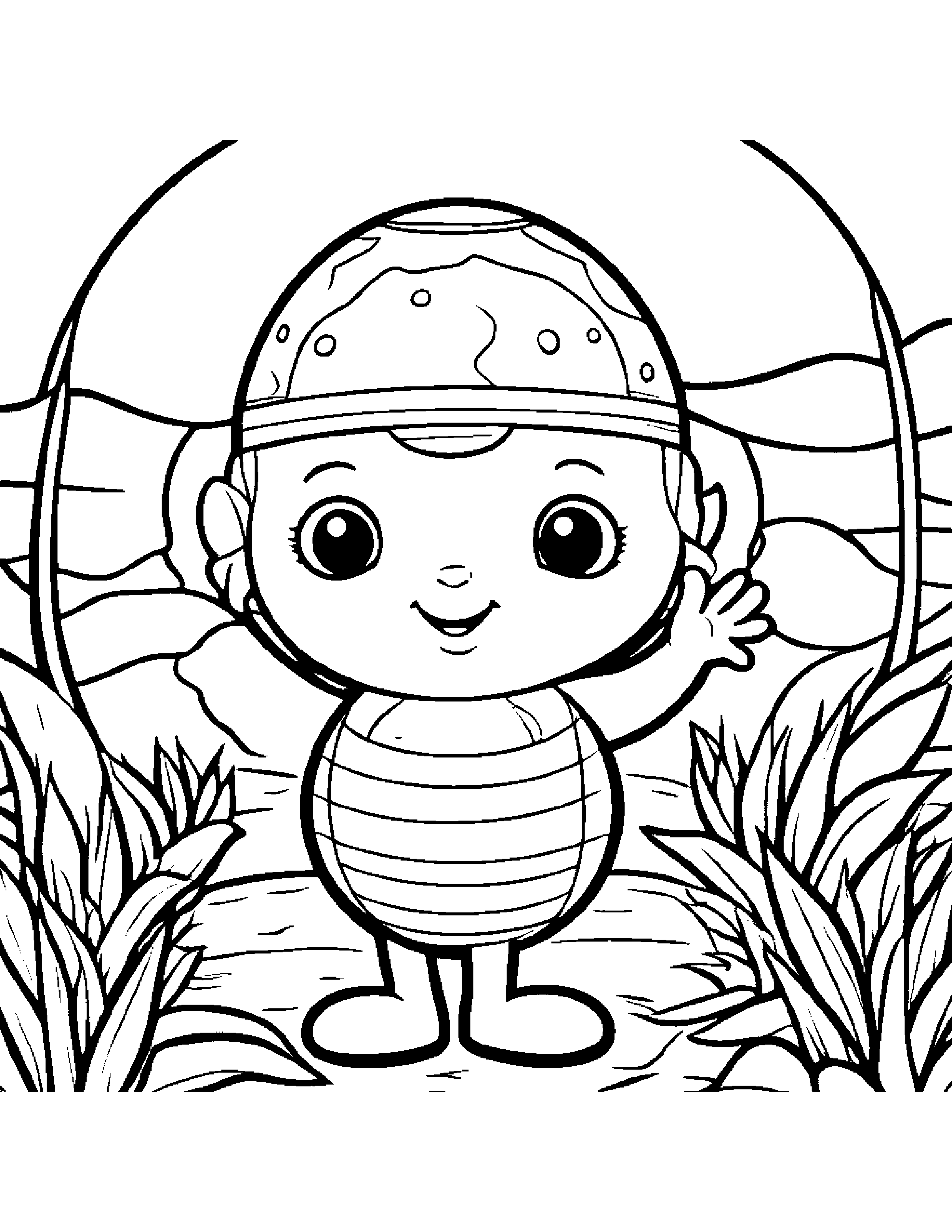 Maracas Playing Hide-And-Seek #3 Coloring Page (Free Printable PDF)
