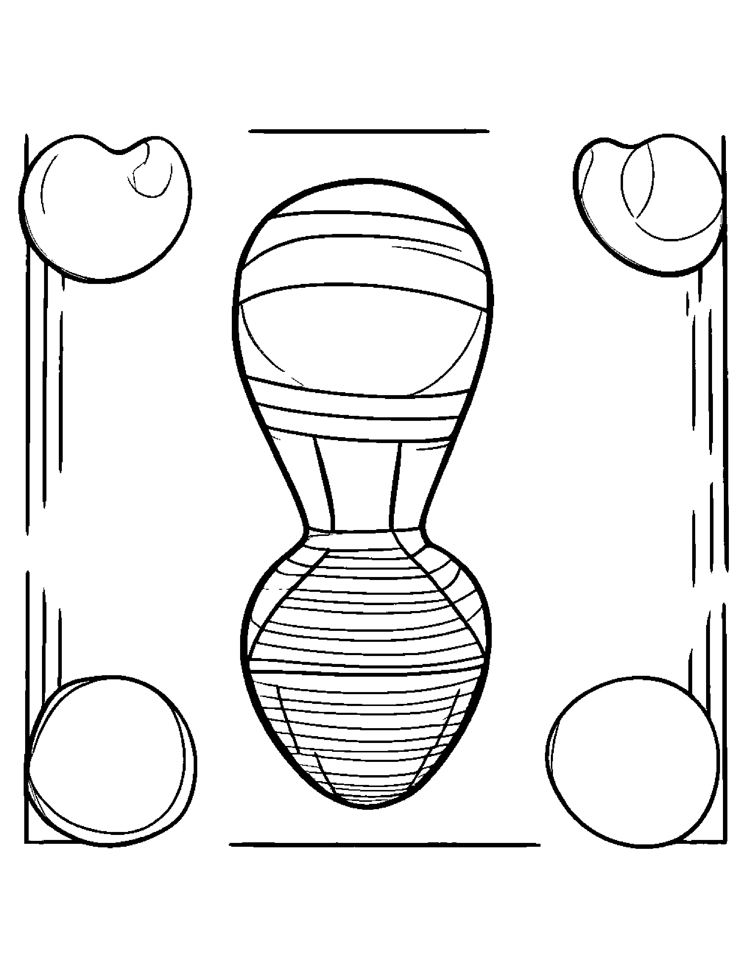 Maracas Practicing Shapes Coloring Page (Free Printable PDF)