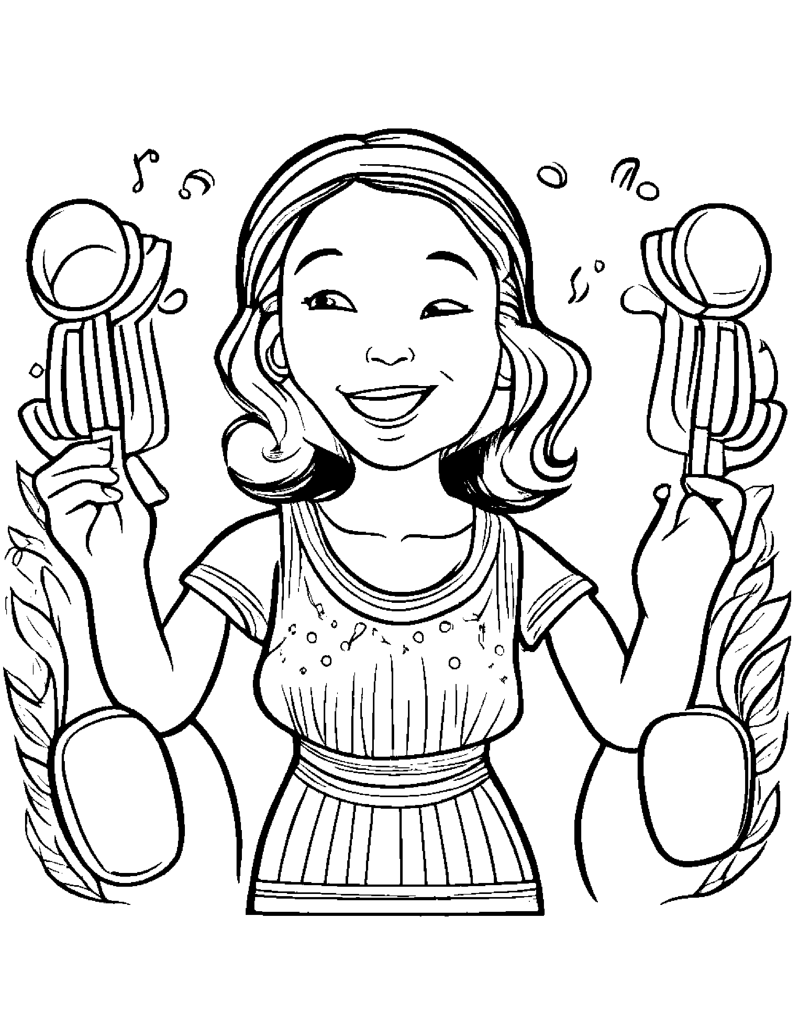 Maracas Singing Coloring Page (Free Printable PDF)