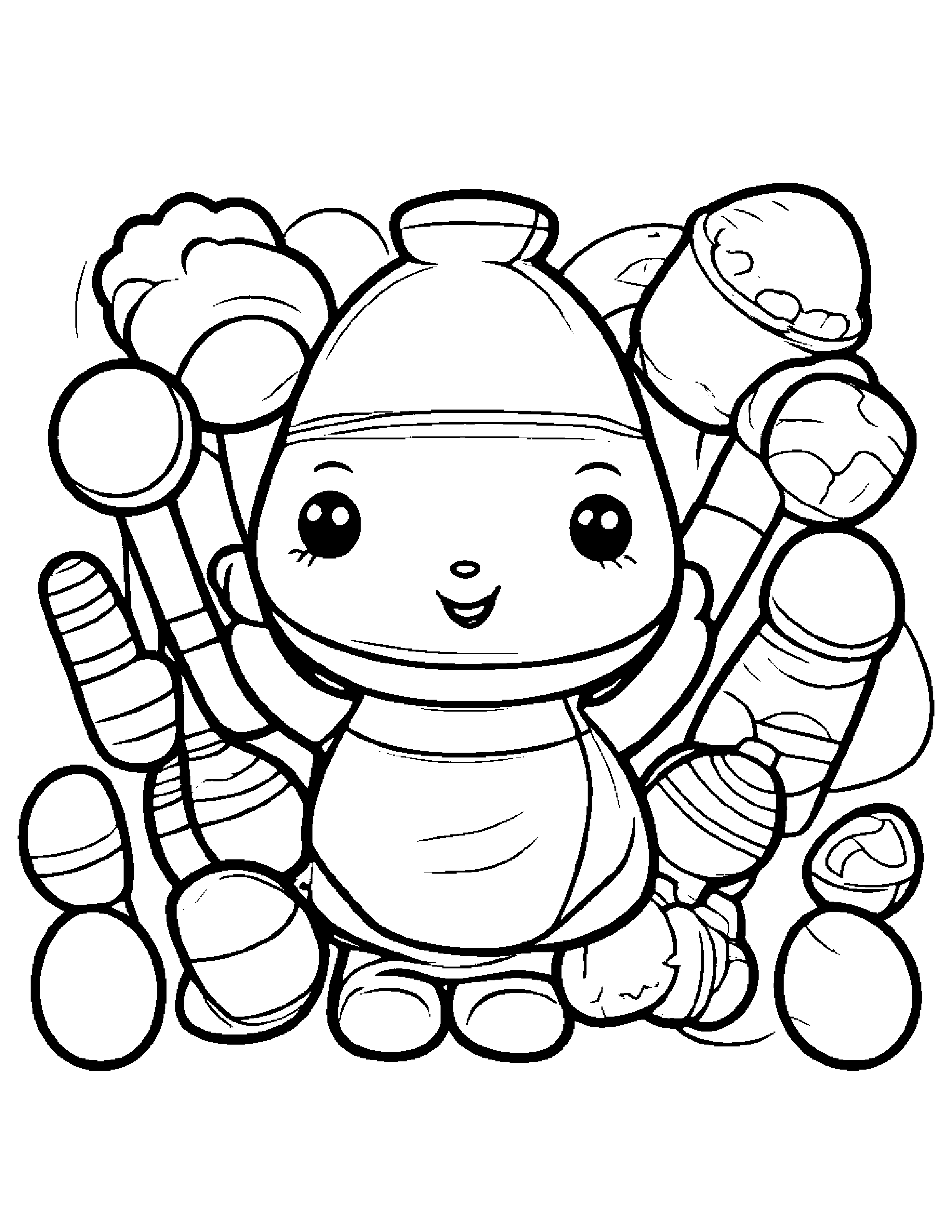 Maracas Tidying Toys #4 Coloring Page (Free Printable PDF)