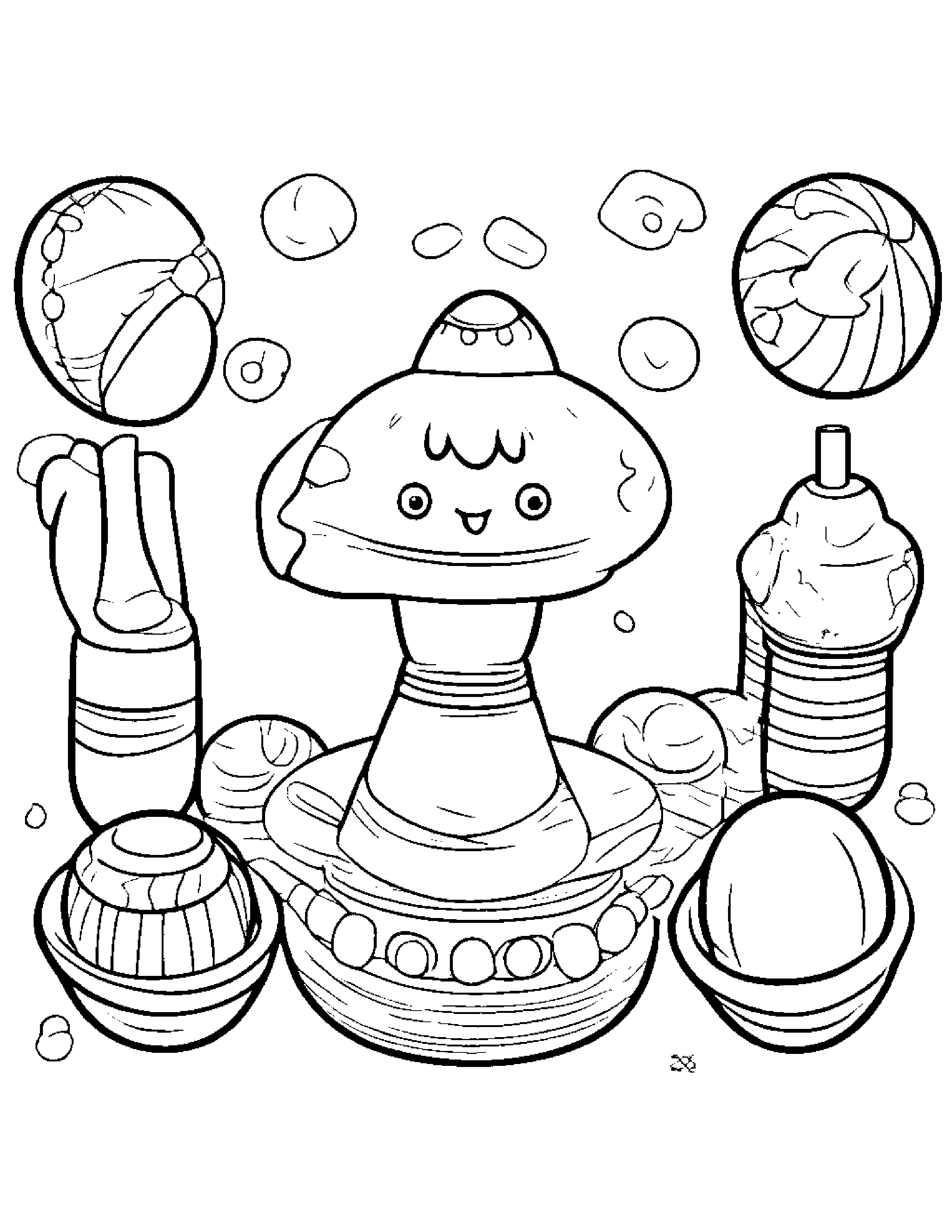 Maracas Tidying Toys Coloring Page (Free Printable PDF)