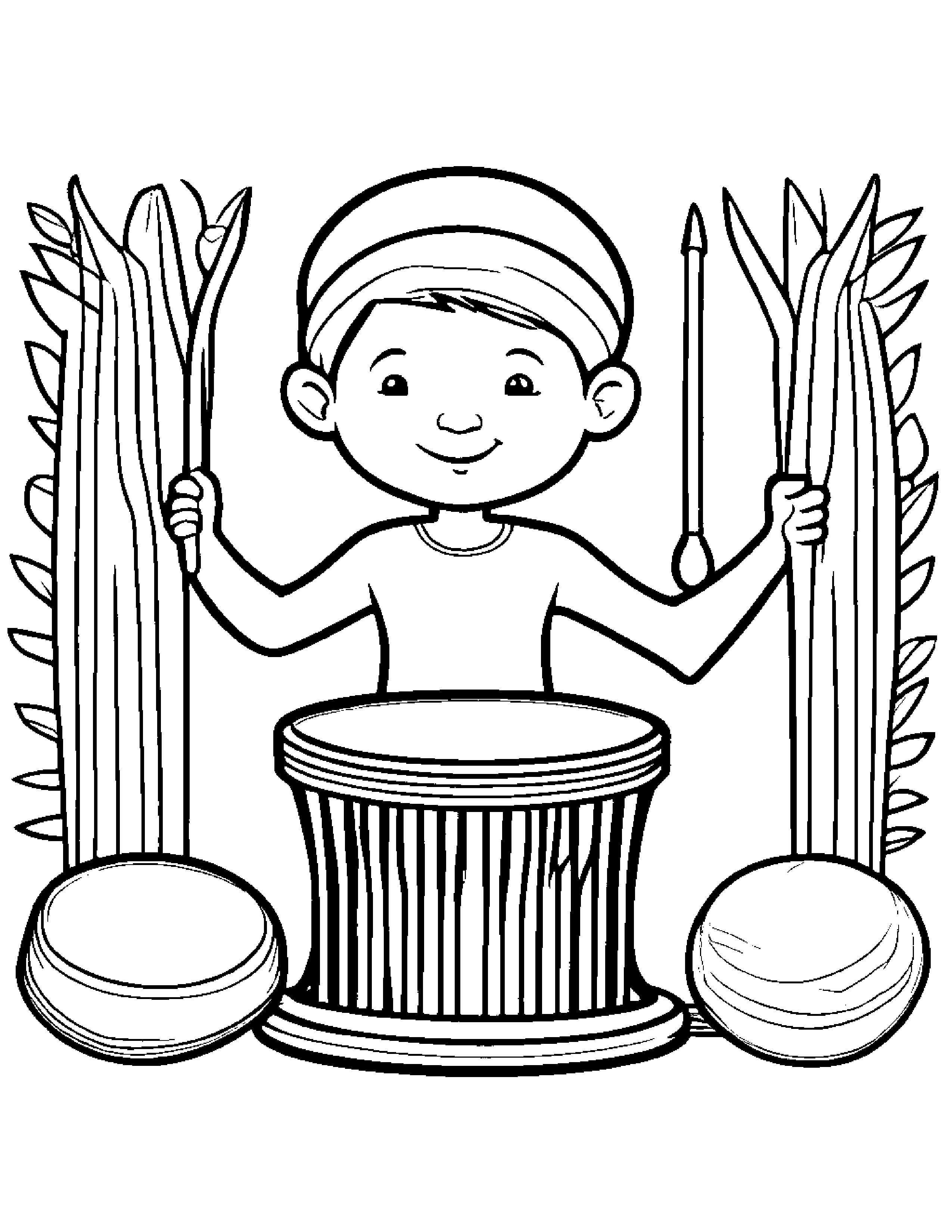 Merry Drum #3 Coloring Page (Free Printable PDF)
