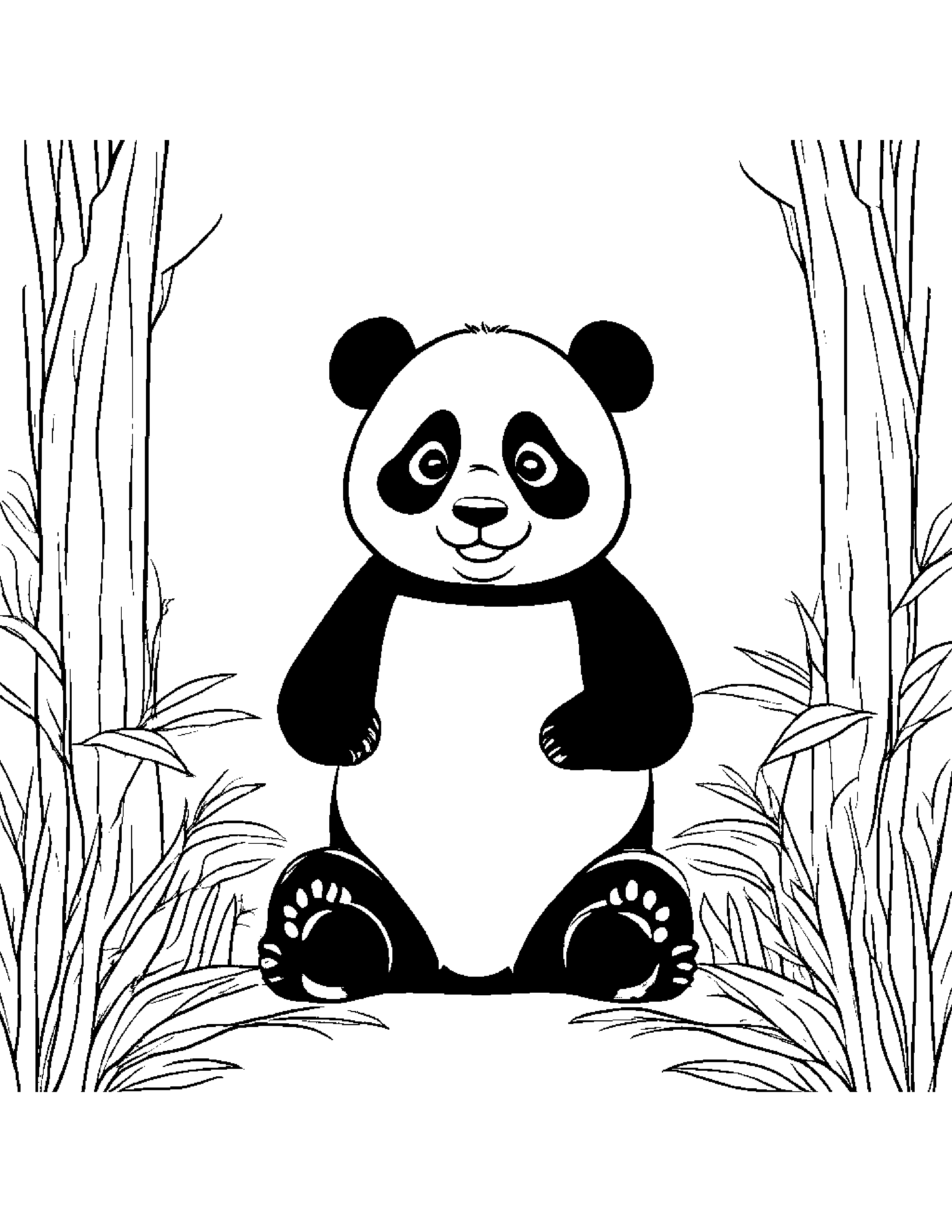 Panda Singing #2 Coloring Page (Free Printable PDF)