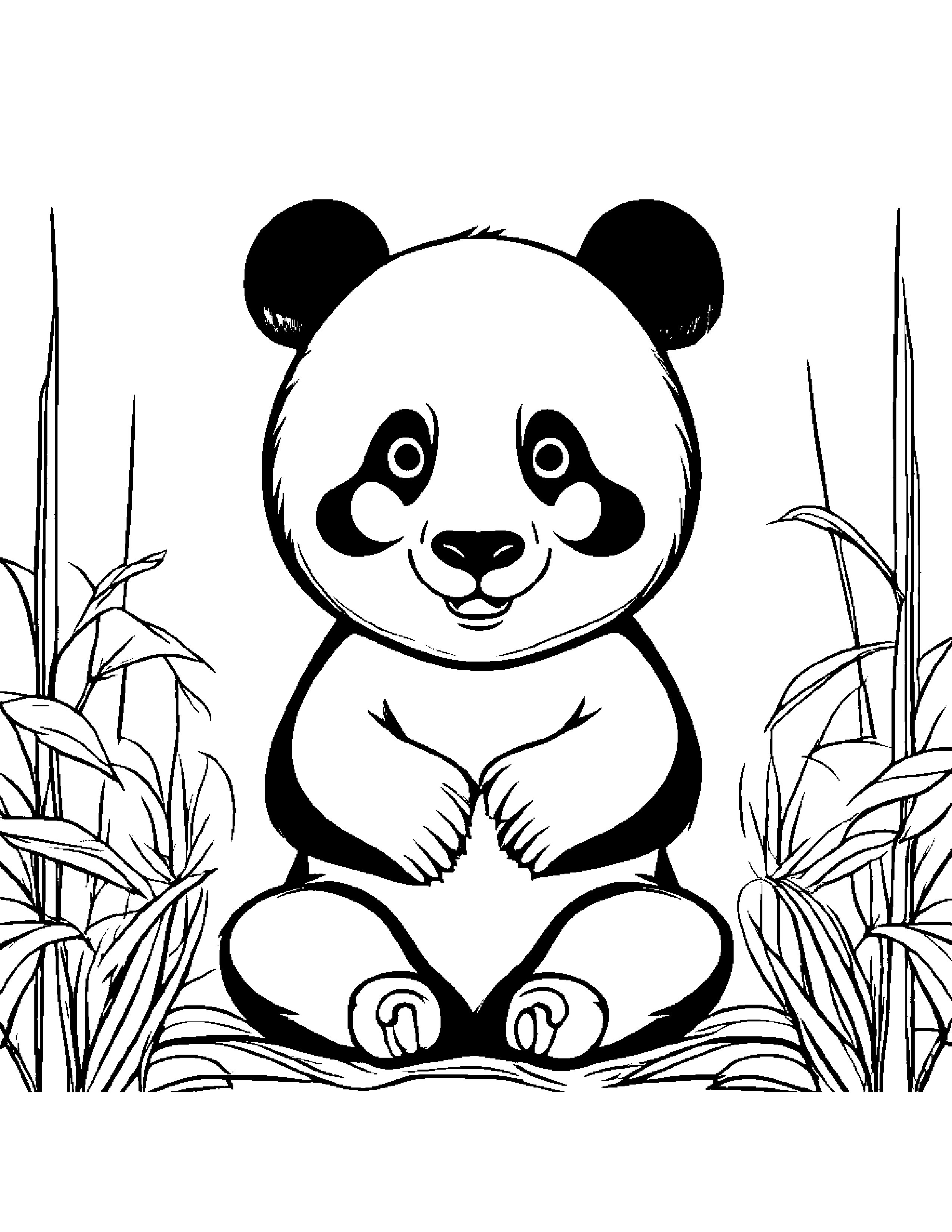 Panda Singing #3 Coloring Page (Free Printable PDF)