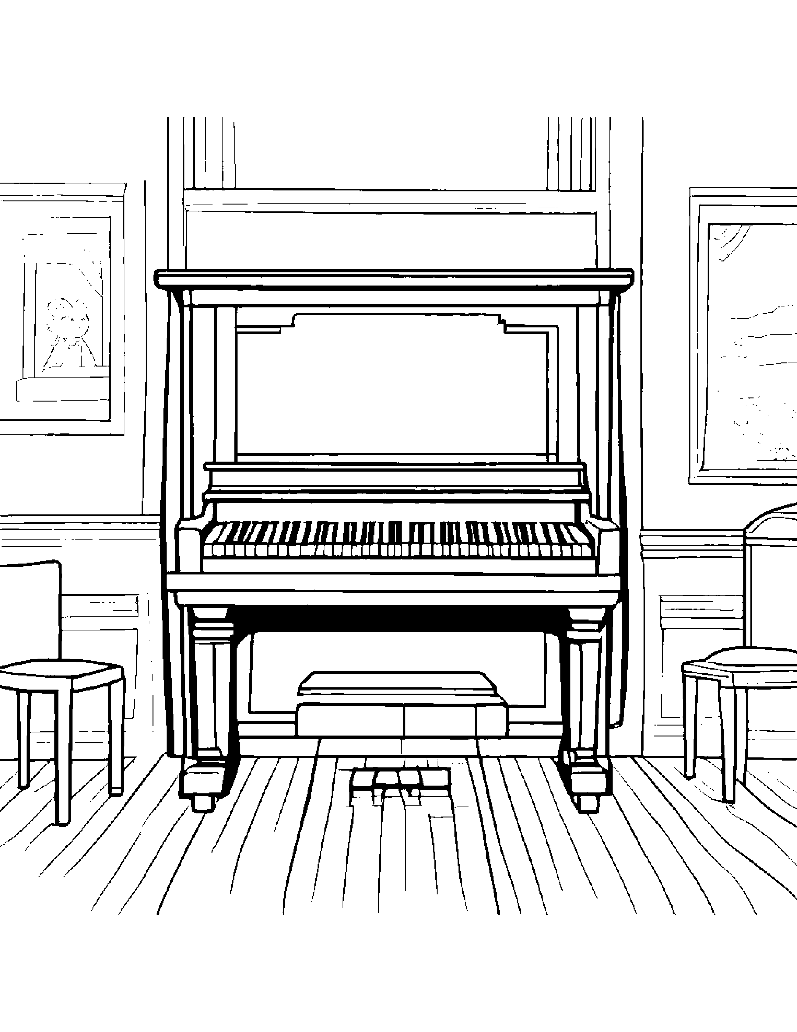 Peppy Piano #2 Coloring Page (Free Printable PDF)