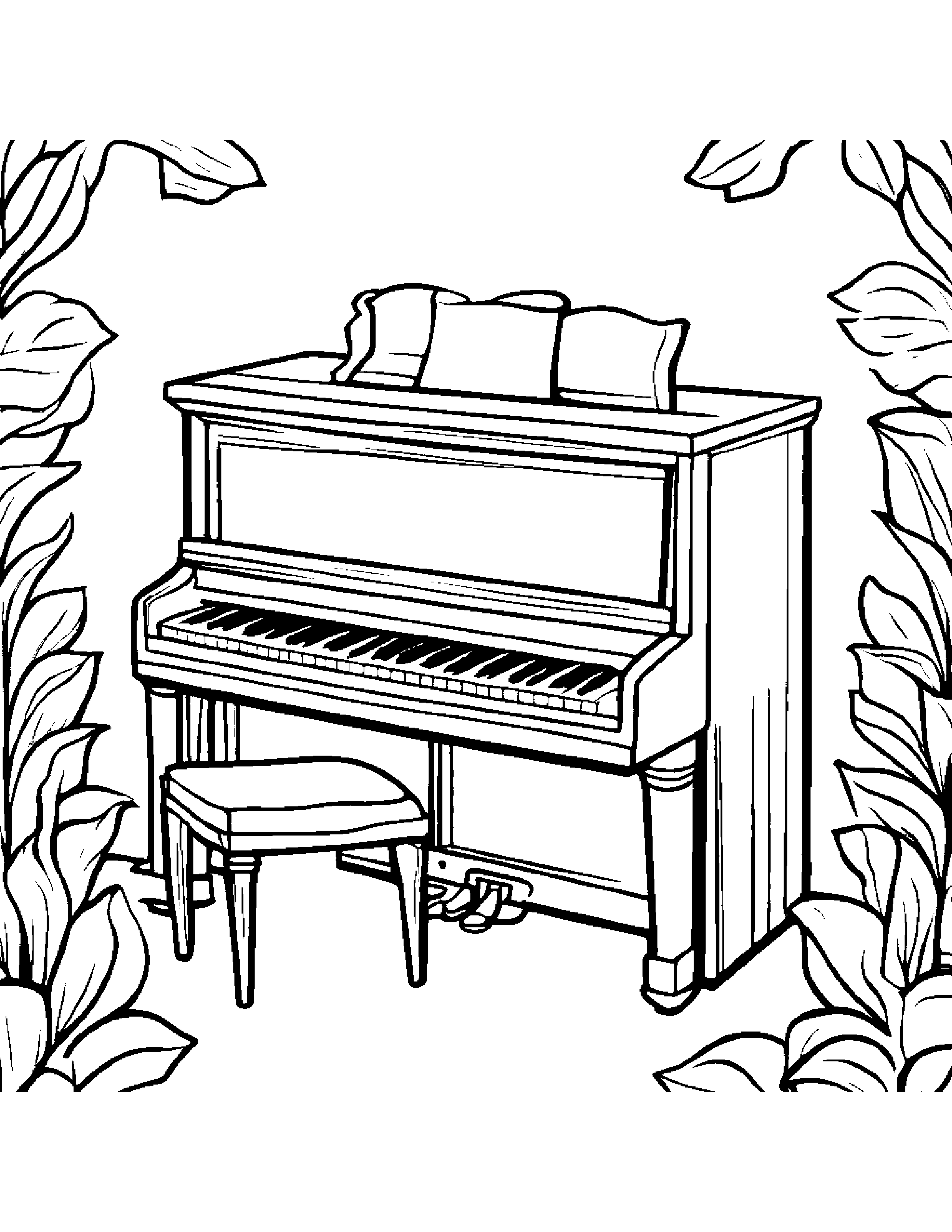 Peppy Piano Coloring Page (Free Printable PDF)
