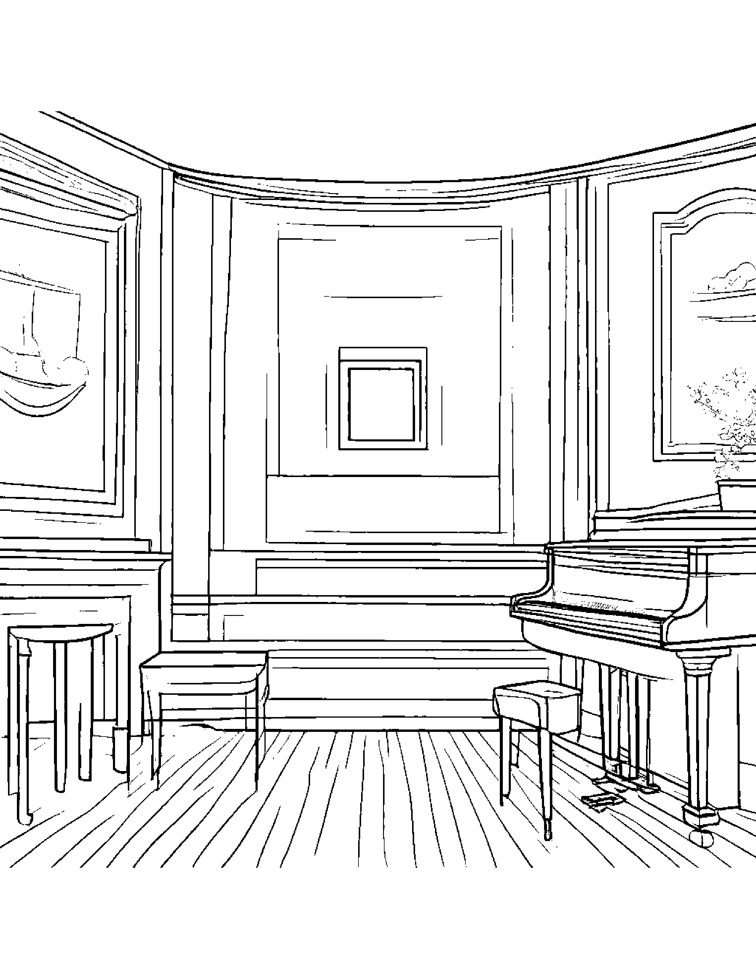 Piano Dancing #2 Coloring Page (Free Printable PDF)
