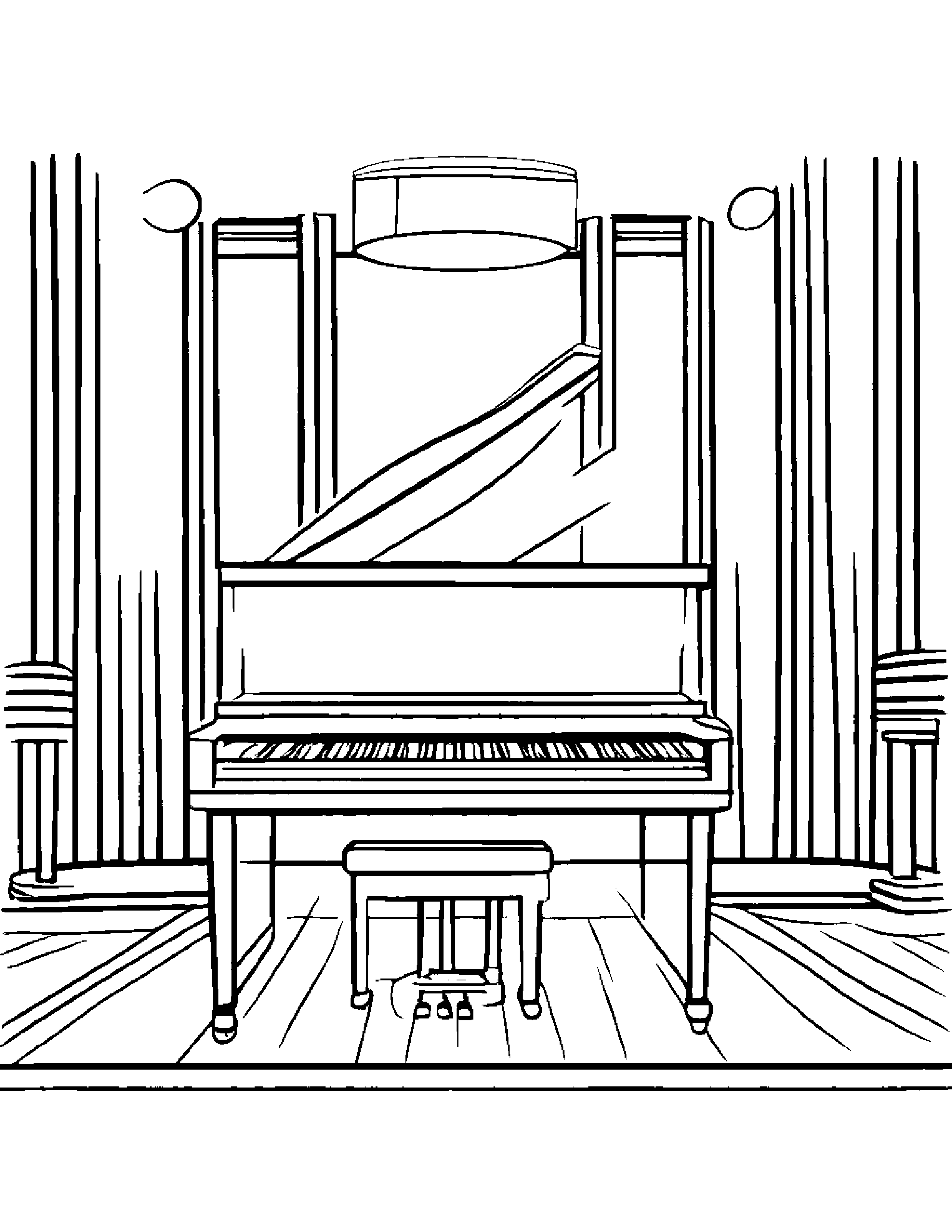 Piano Dancing Coloring Page (Free Printable PDF)