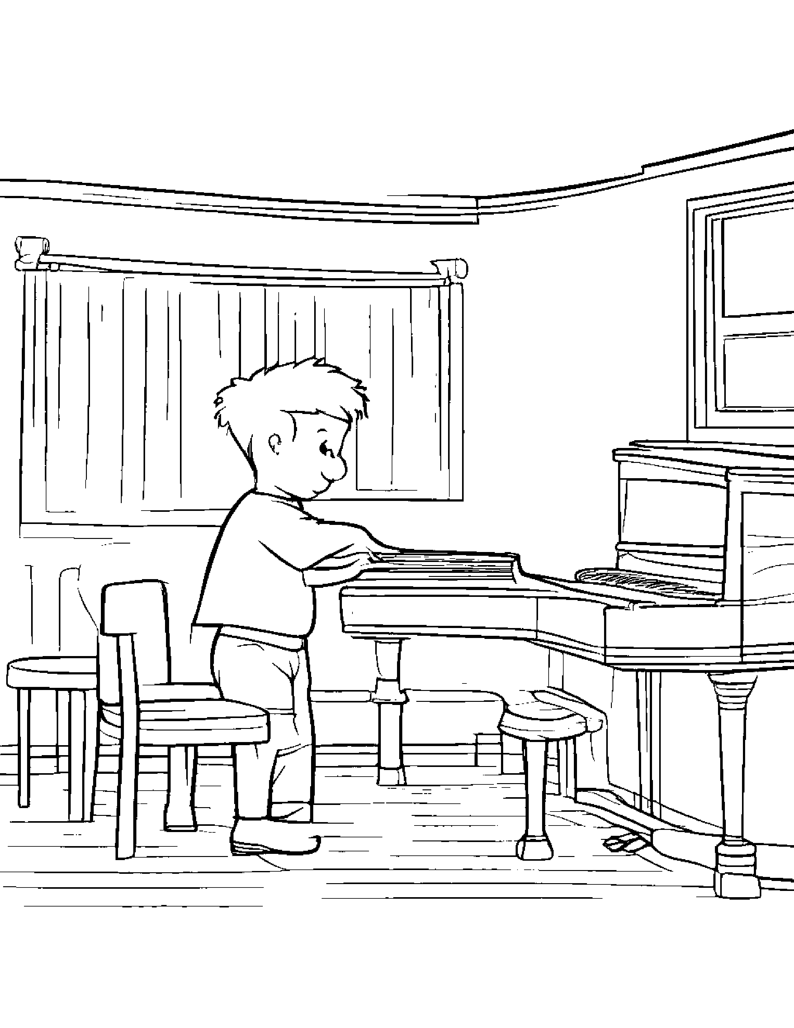 Piano Giving A High Five Coloring Page (Free Printable PDF)