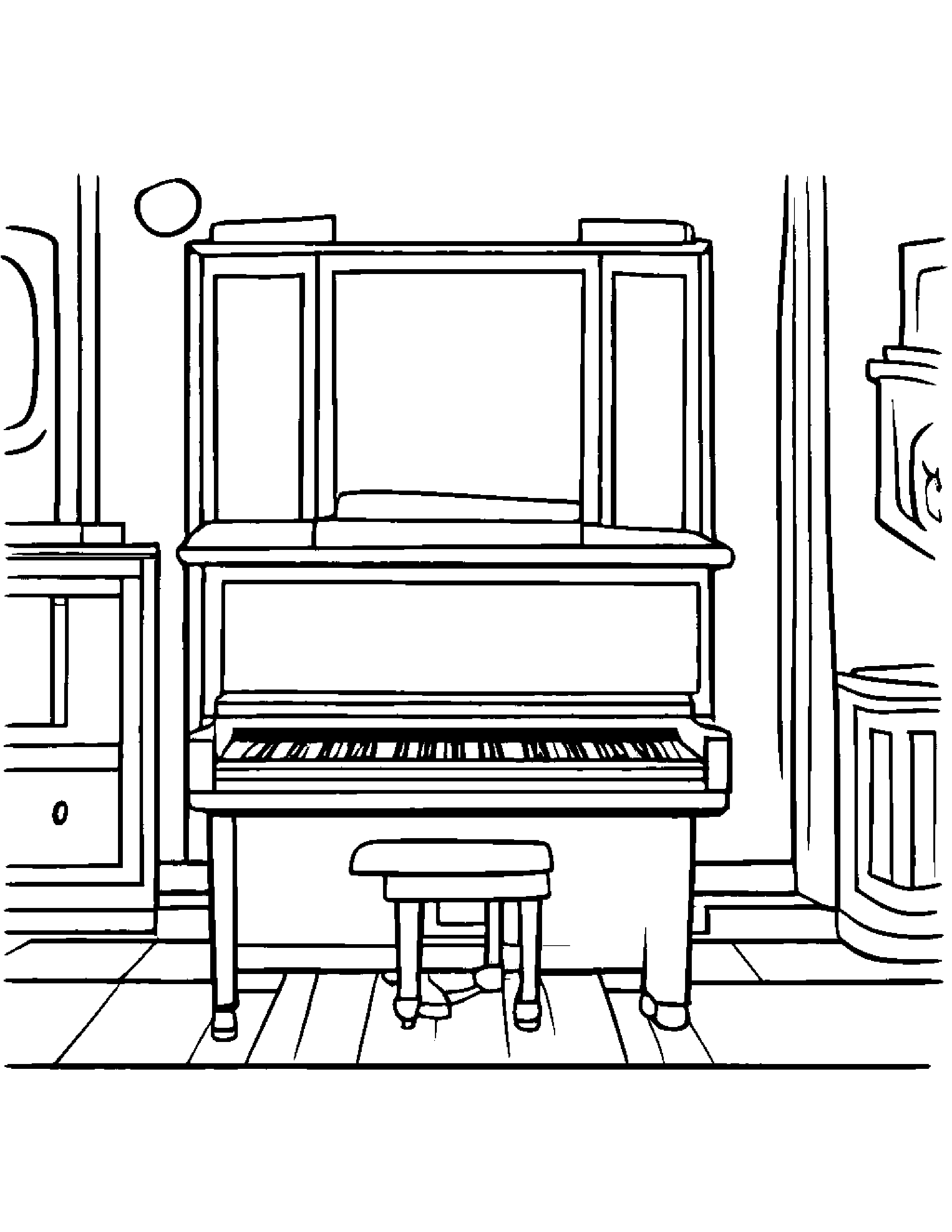 Piano Making Silly Faces #3 Coloring Page (Free Printable PDF)