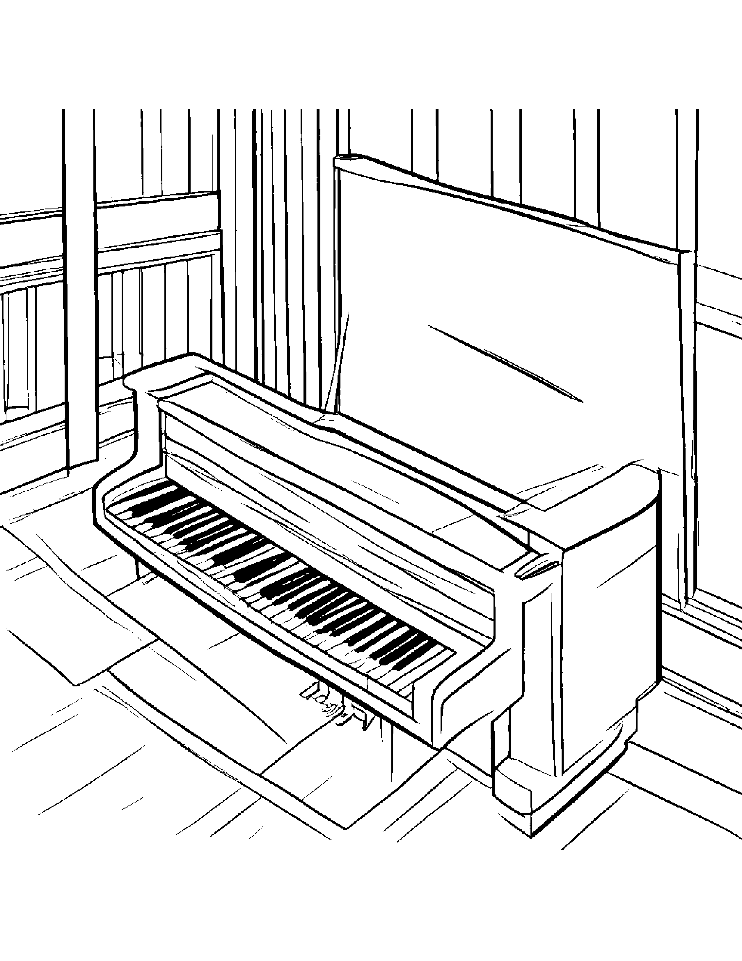 Piano Making Silly Faces #4 Coloring Page (Free Printable PDF)