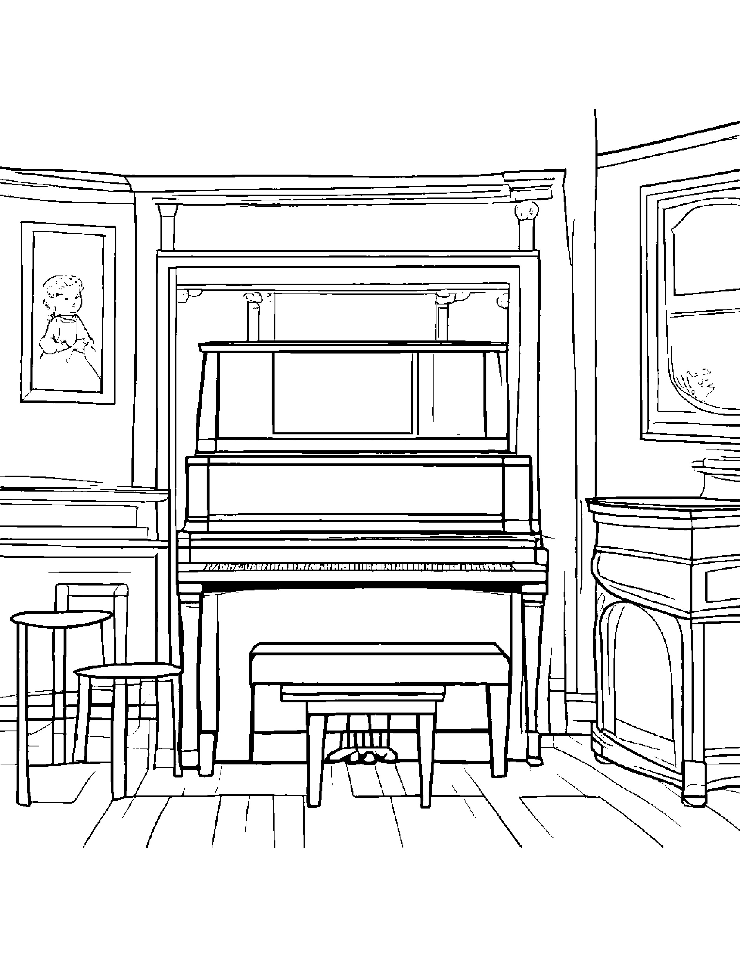 Piano Making Silly Faces Coloring Page (Free Printable PDF)
