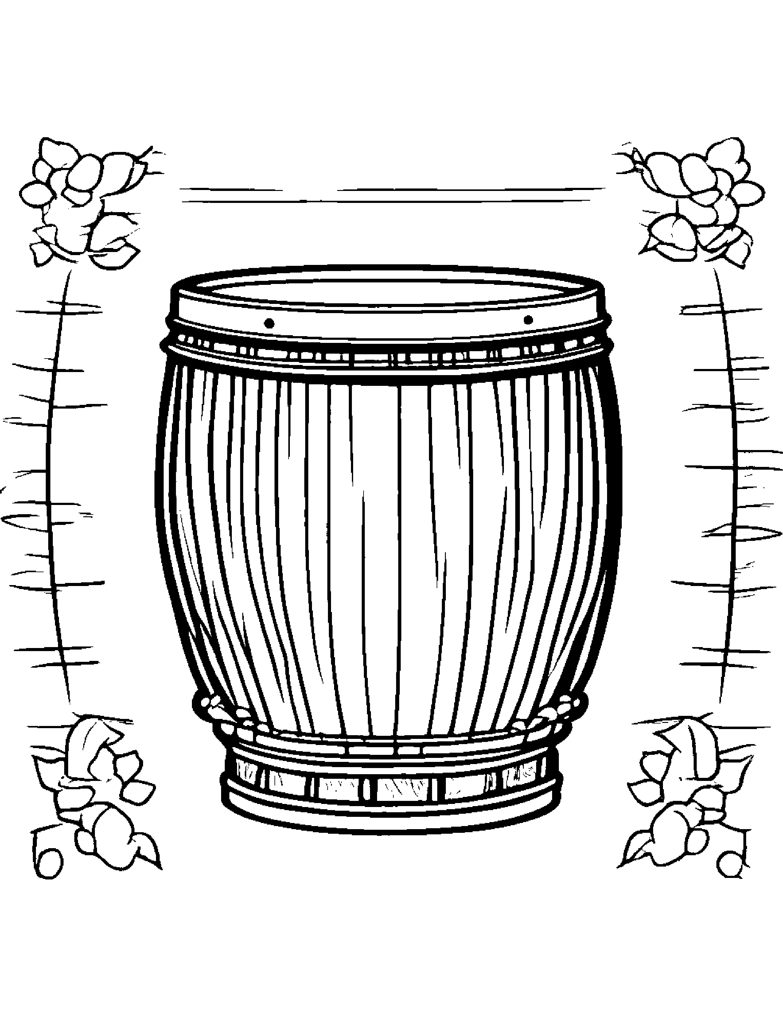 Polite Drum #2 Coloring Page (Free Printable PDF)