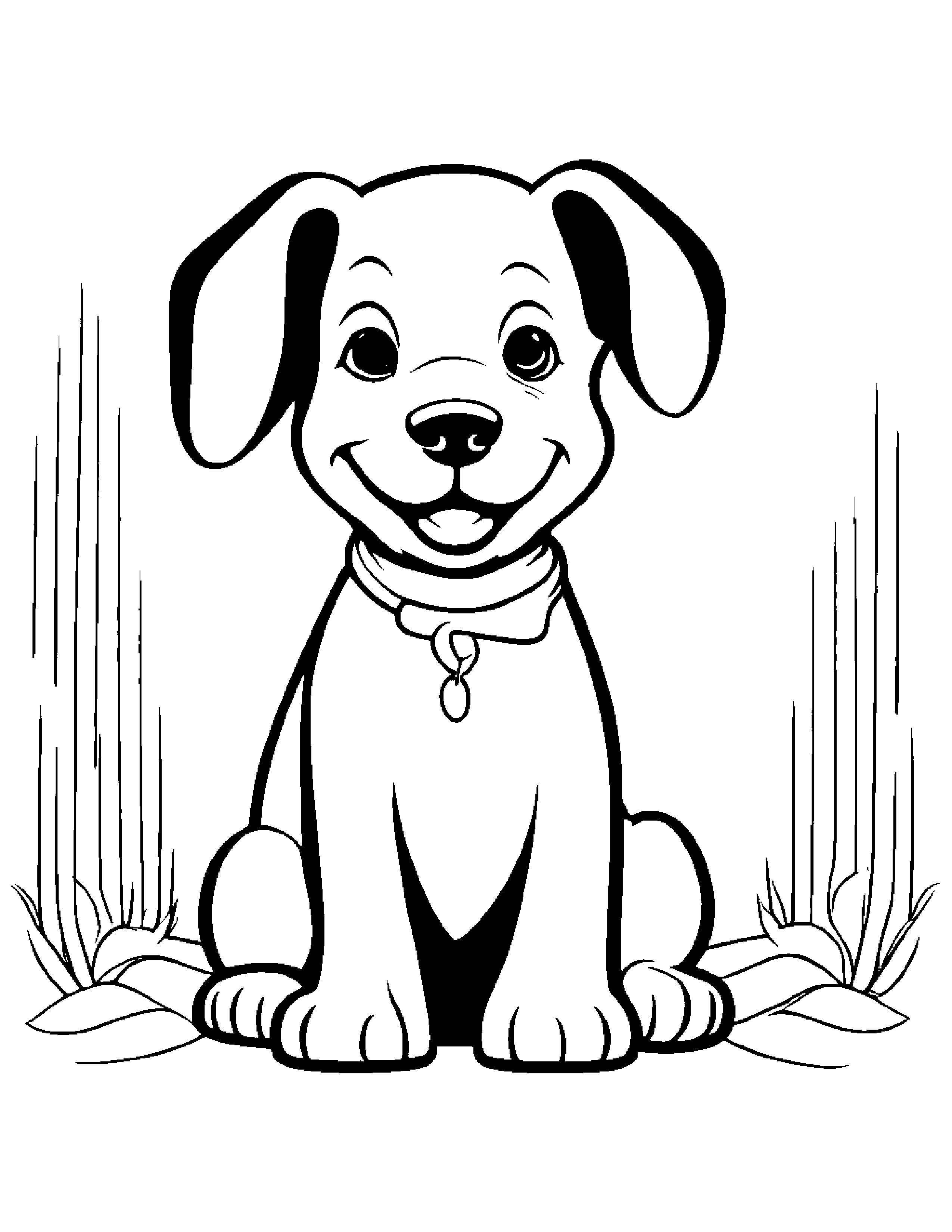 Puppy Dog Singing #2 Coloring Page (Free Printable PDF)