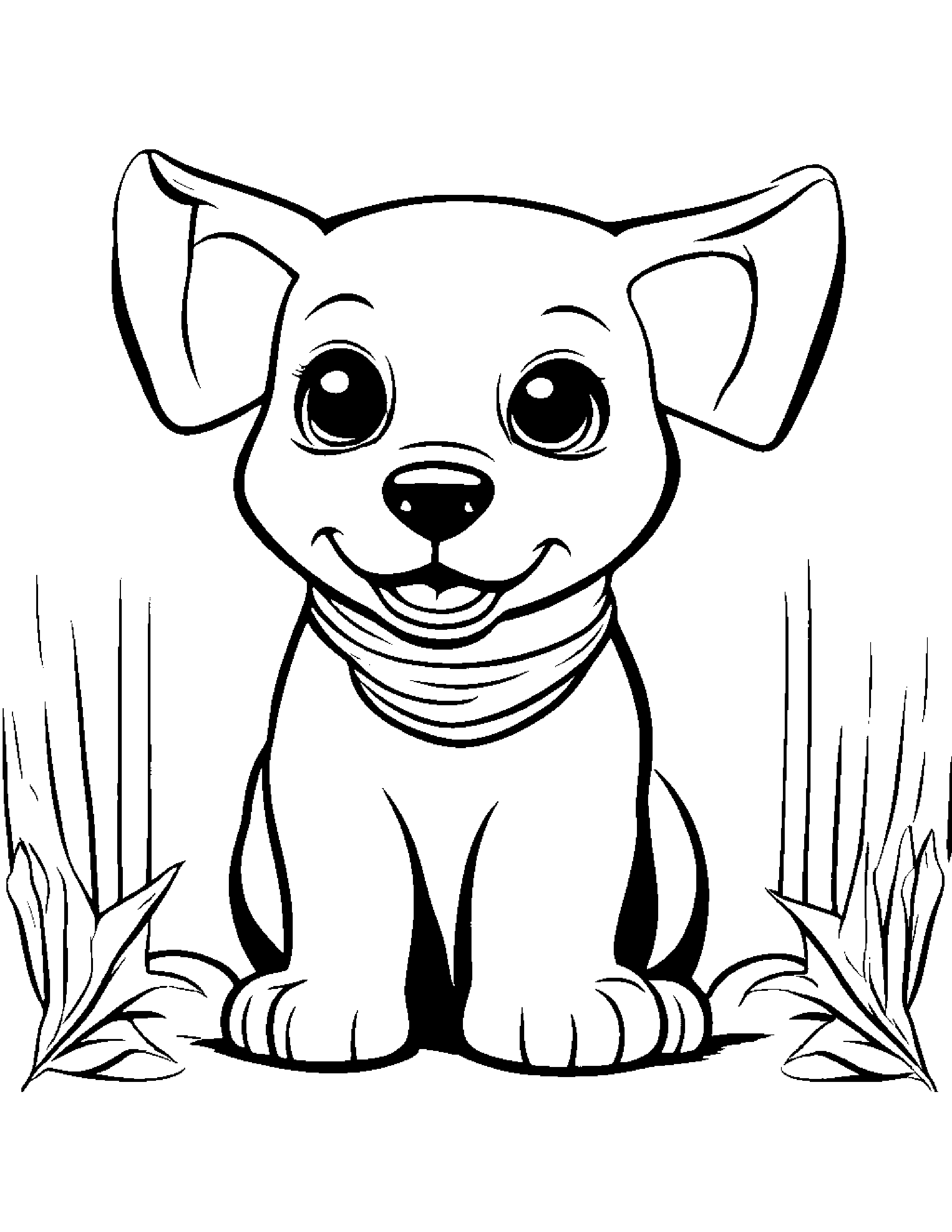 Puppy Dog Singing #3 Coloring Page (Free Printable PDF)
