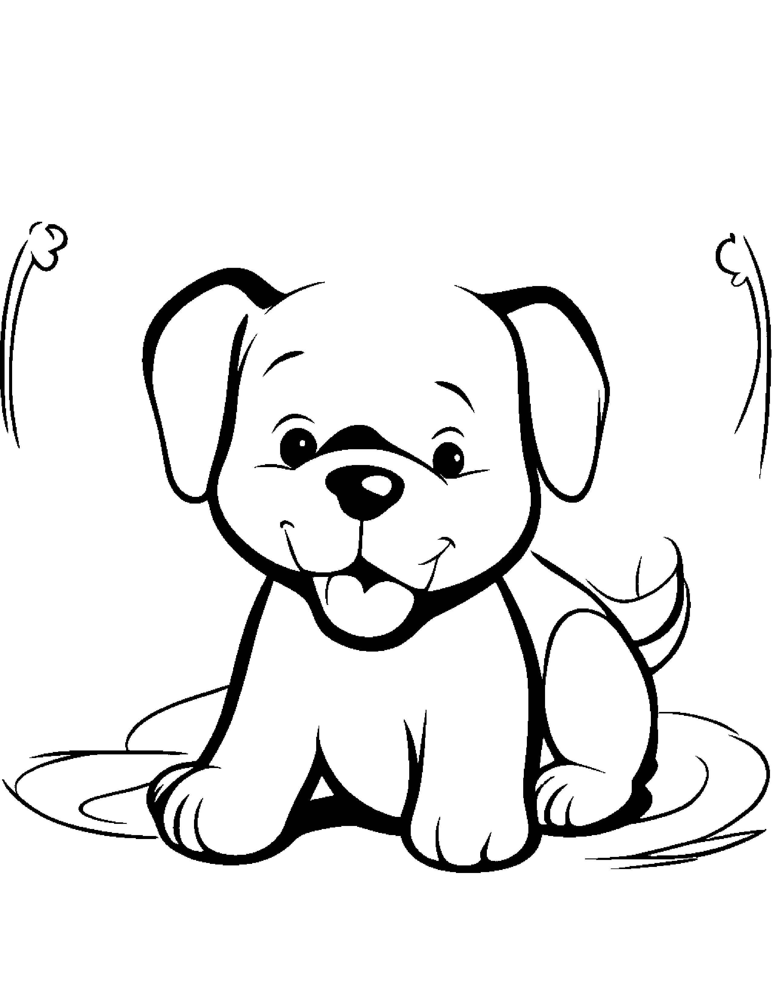 Puppy Dog Singing #4 Coloring Page (Free Printable PDF)