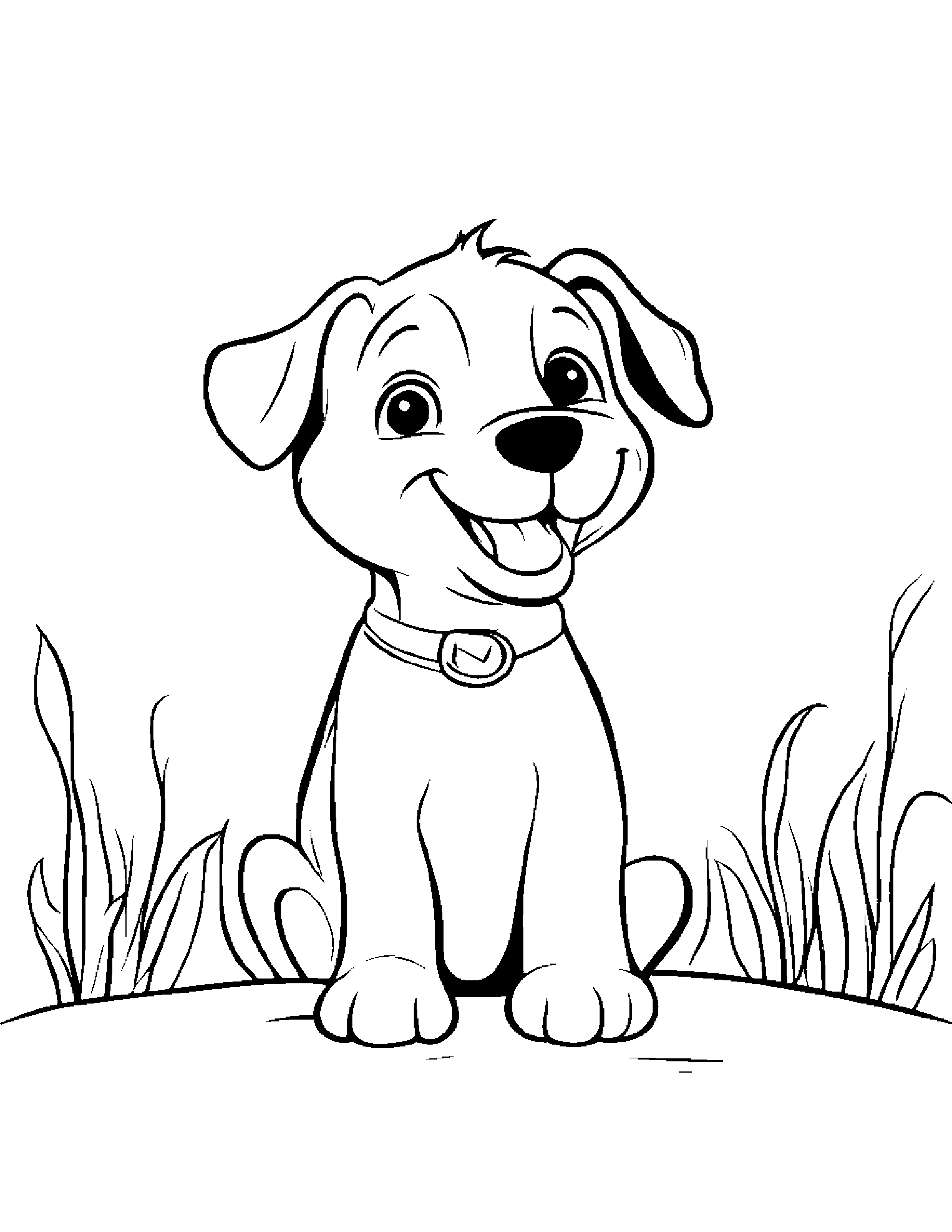 Puppy Dog Singing Coloring Page (Free Printable PDF)