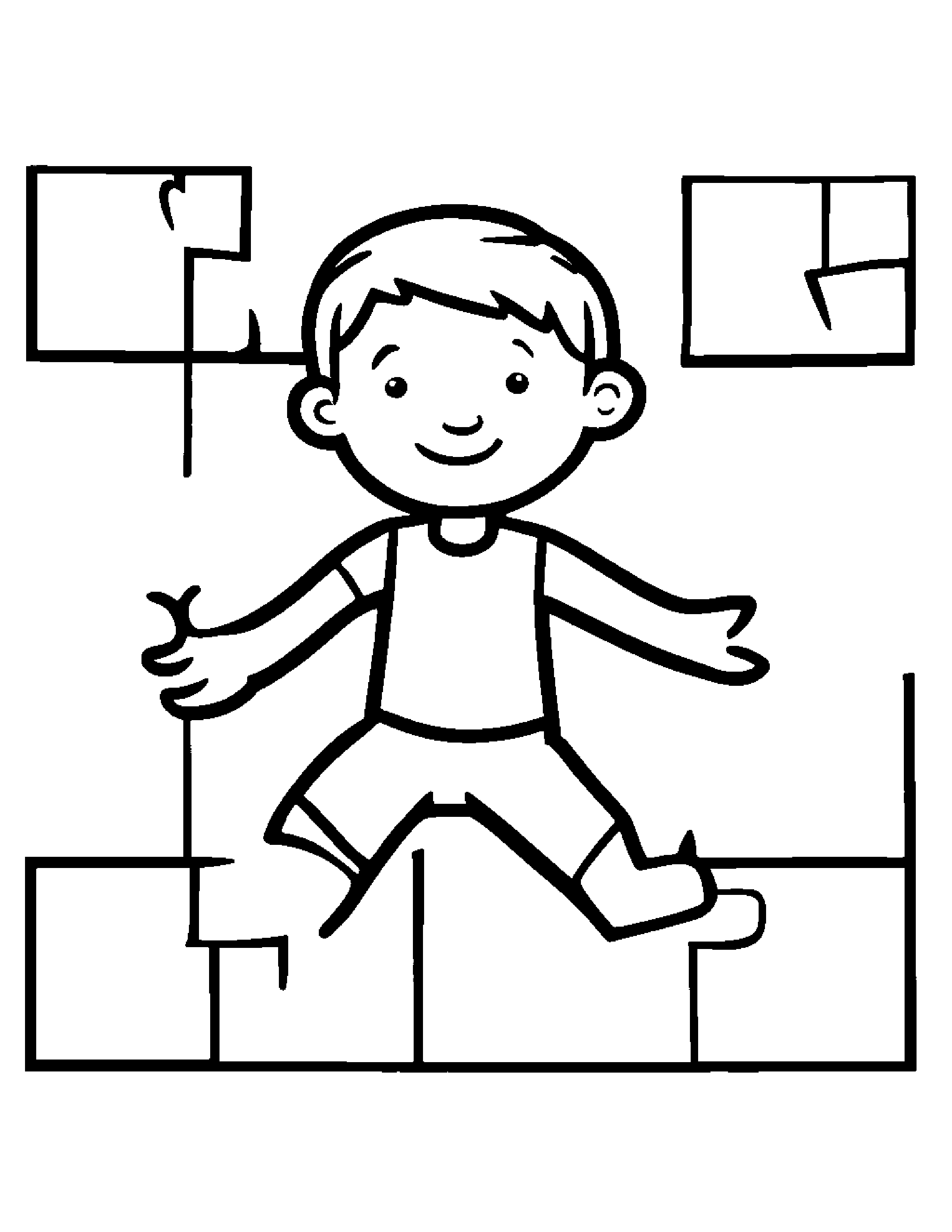 Puzzle Piece Dancing #2 Coloring Page (Free Printable PDF)