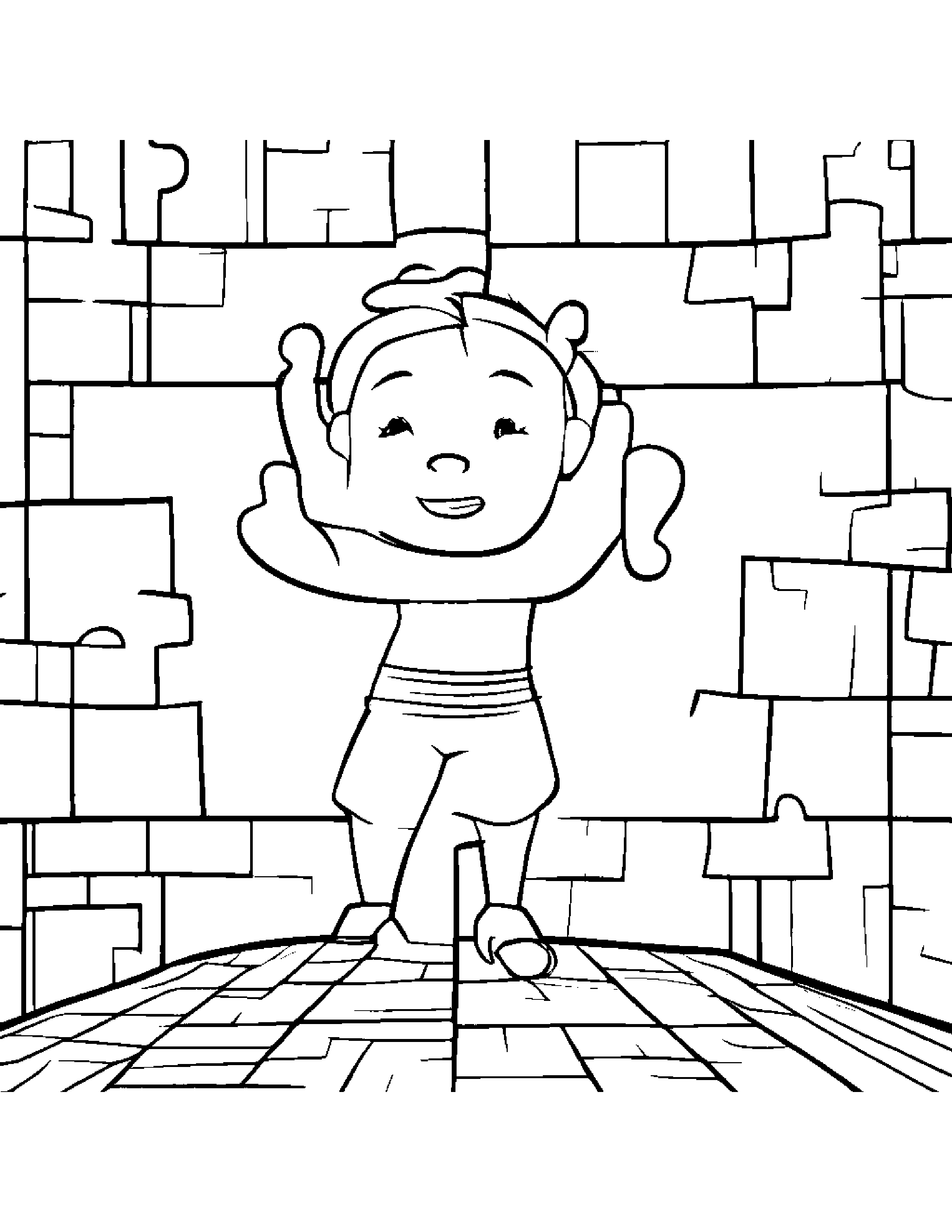 Puzzle Piece Dancing Coloring Page (Free Printable PDF)