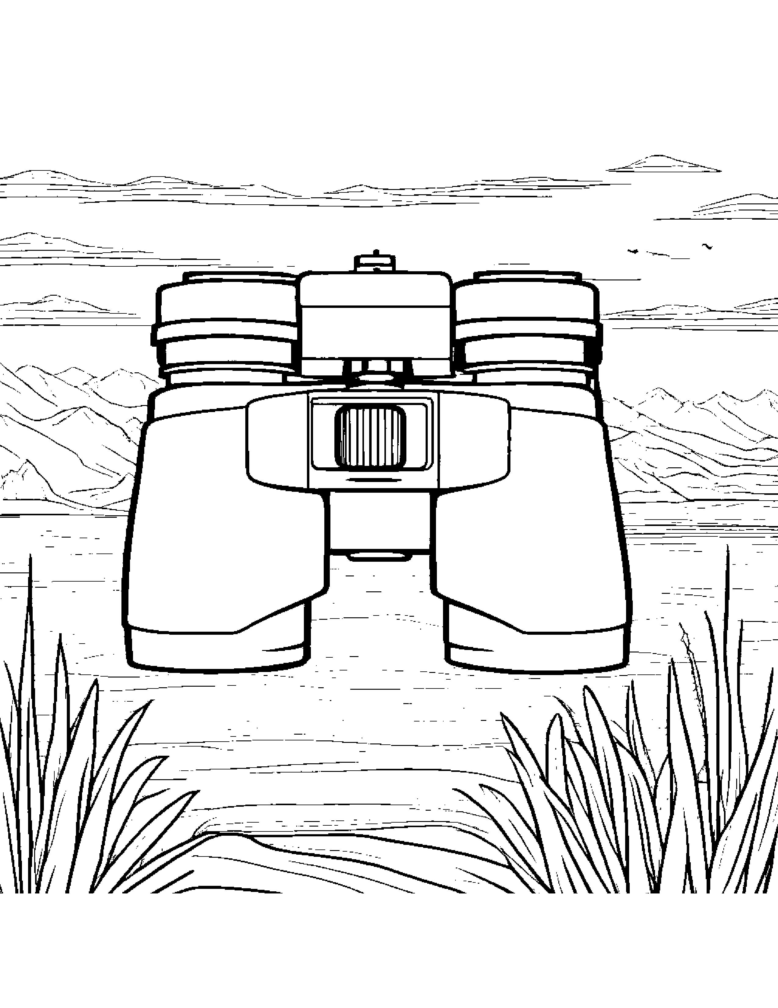 Quiet Binoculars #3 Coloring Page (Free Printable PDF)