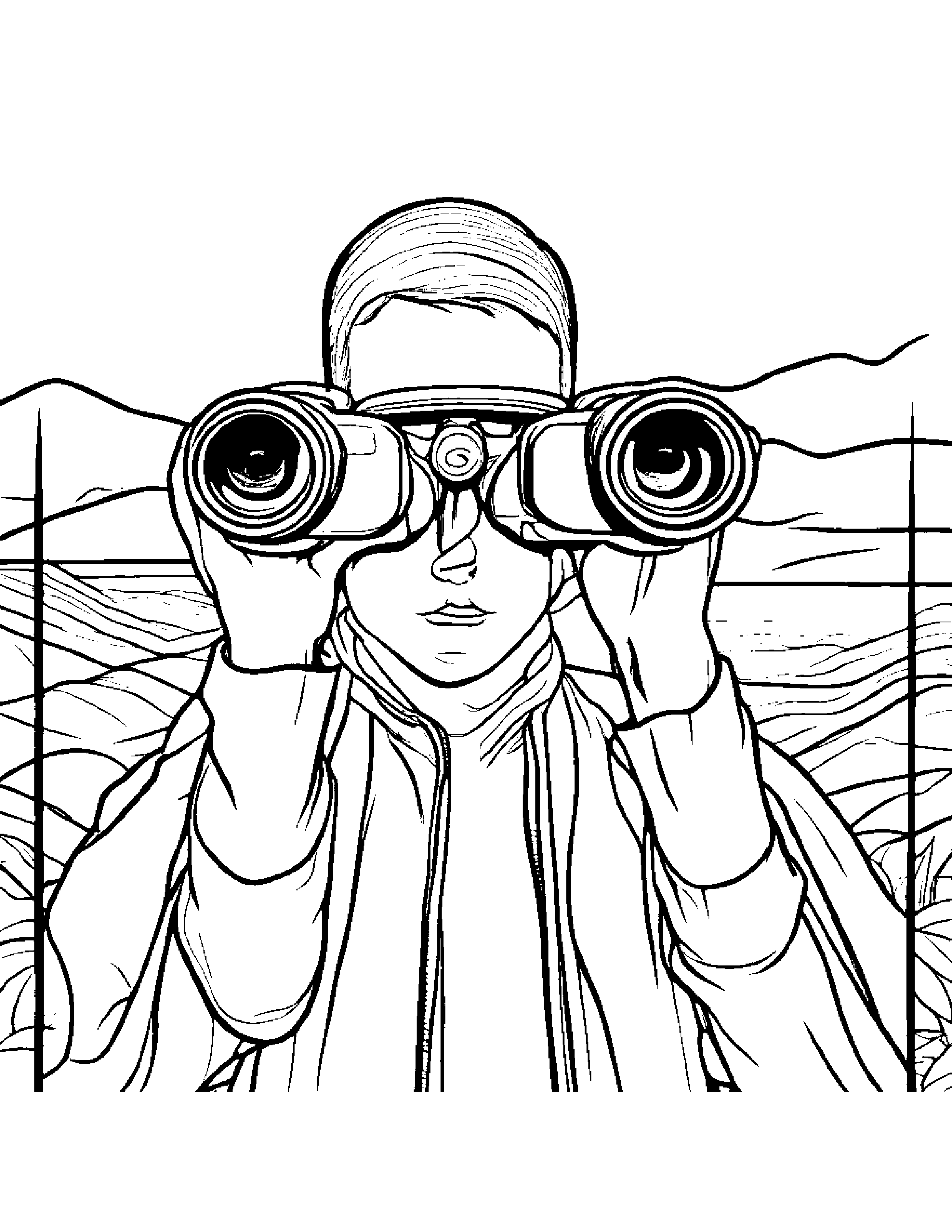 Quiet Binoculars #5 Coloring Page (Free Printable PDF)