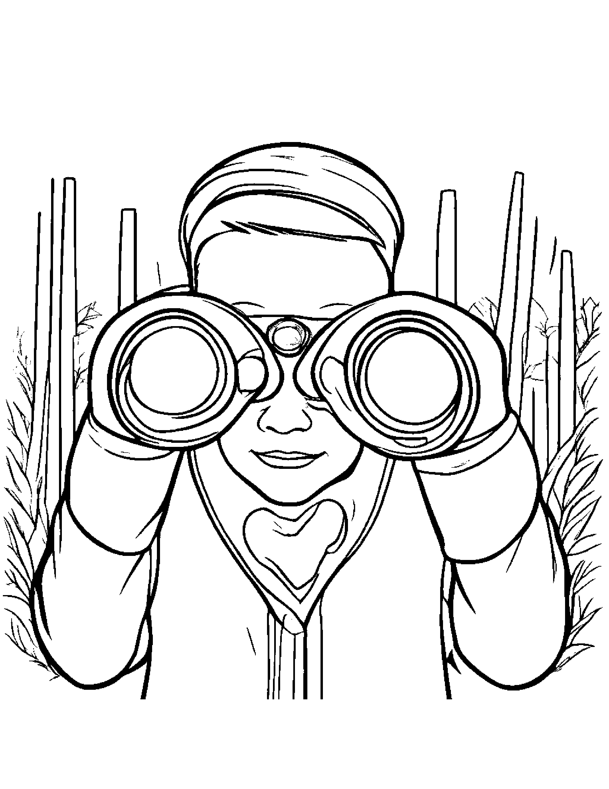 Quiet Binoculars Coloring Page (Free Printable PDF)
