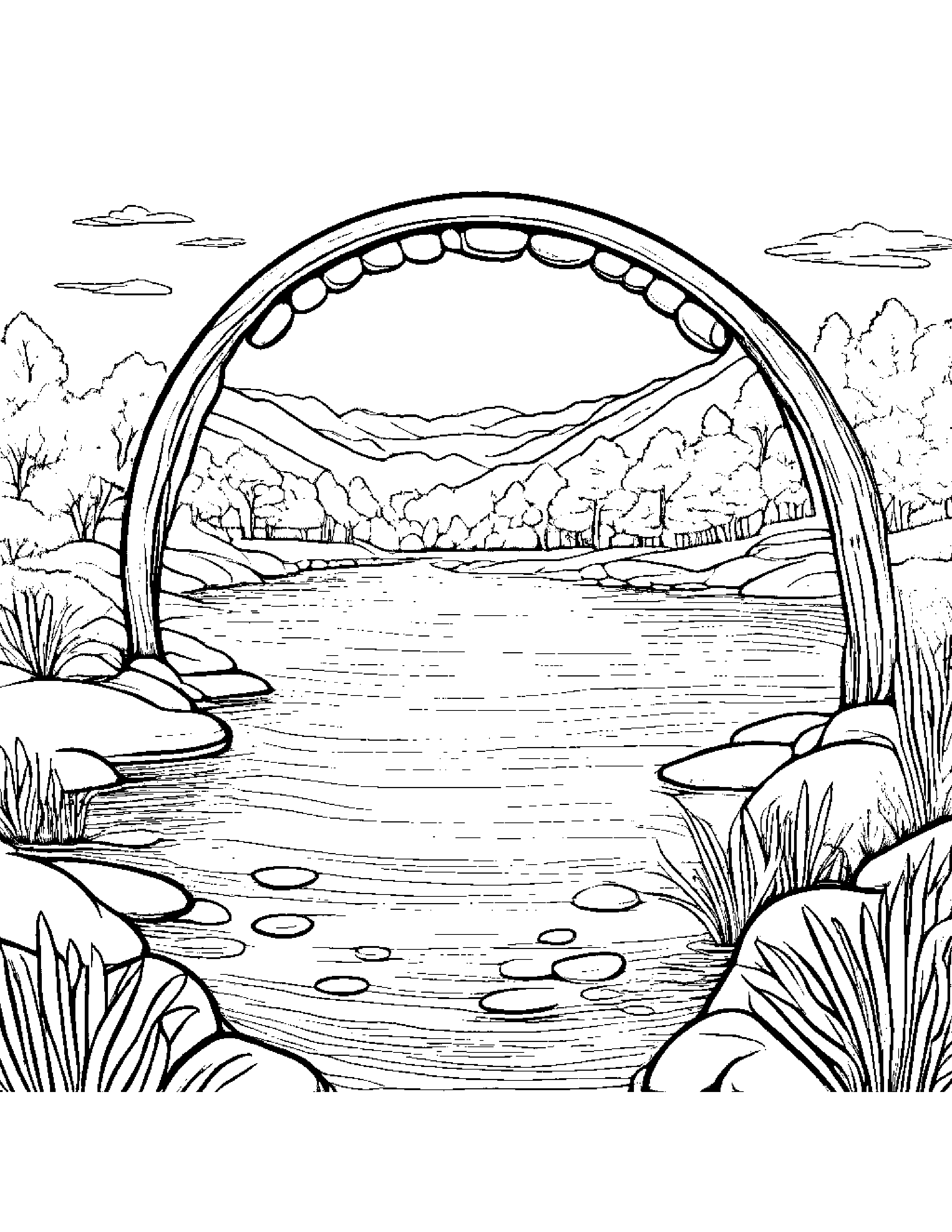Quiet Tambourine Near A Gentle Stream #3 Coloring Page (Free Printable PDF)