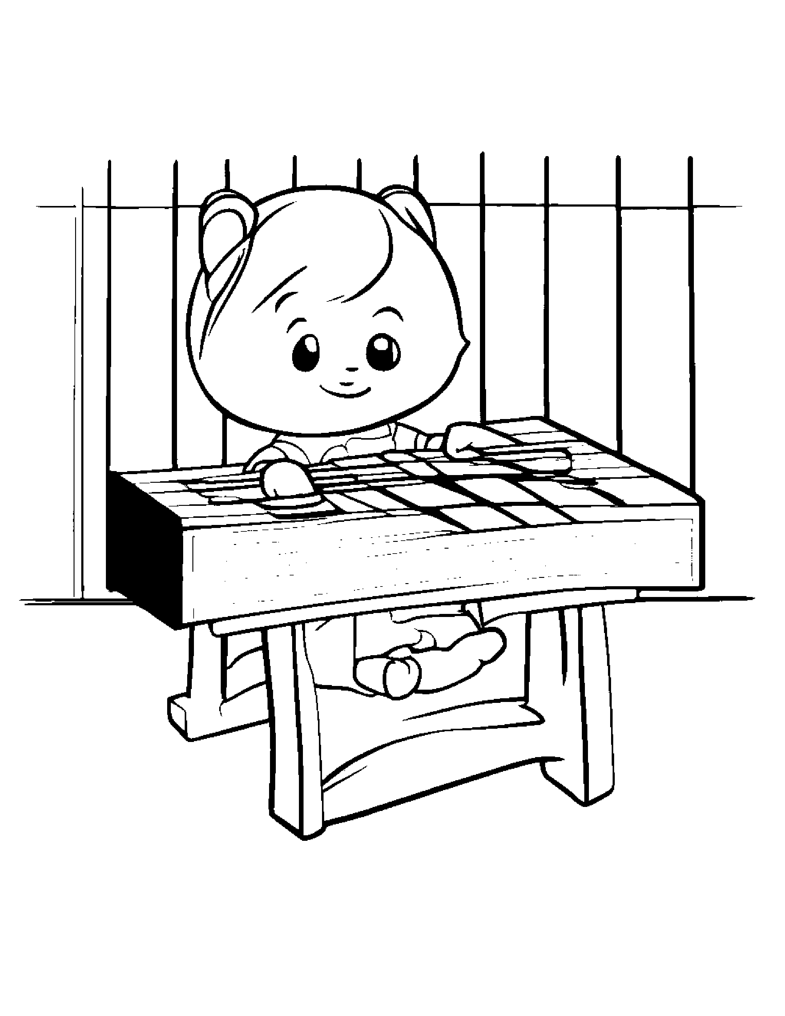 Shy Xylophone #3 Coloring Page (Free Printable PDF)