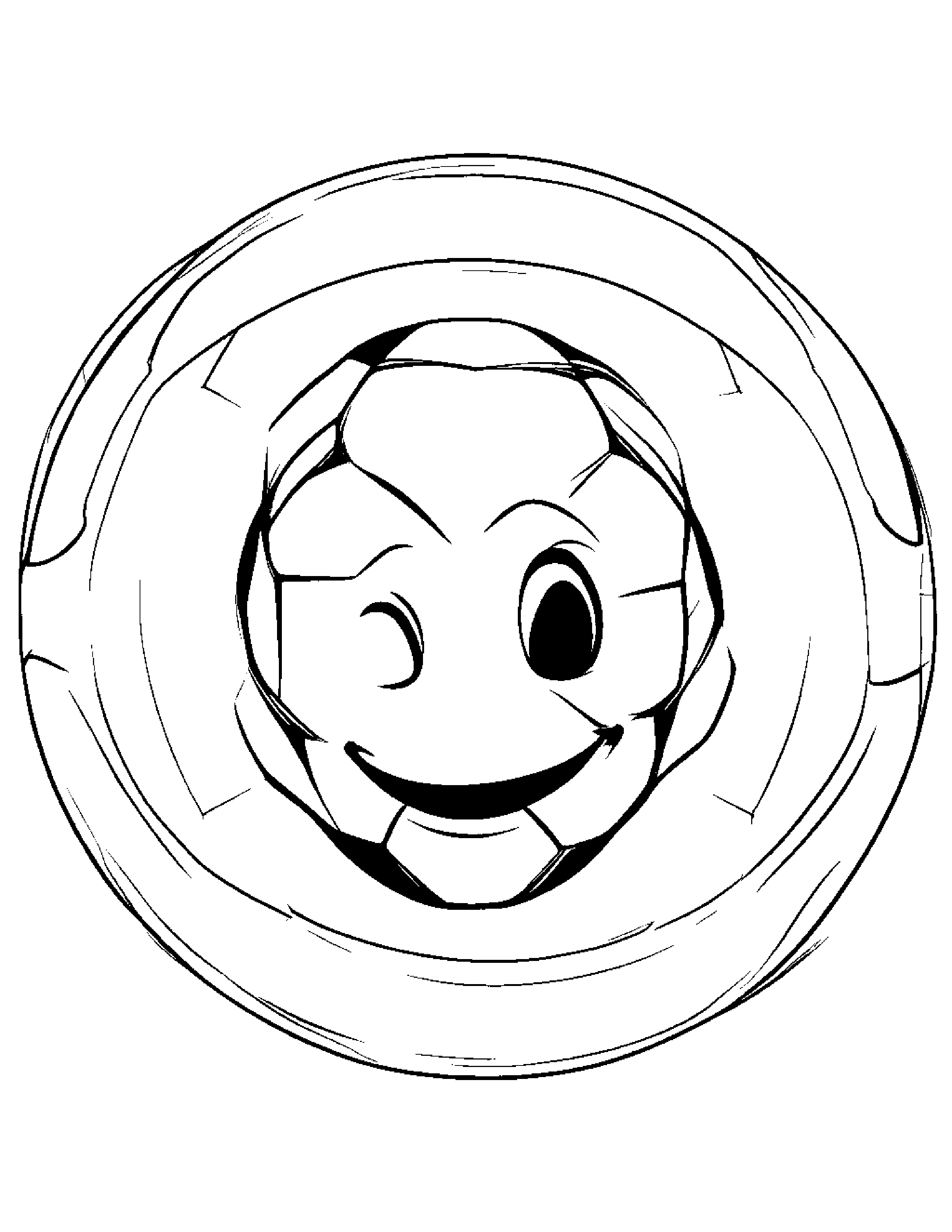 Soccer Ball Singing #3 Coloring Page (Free Printable PDF)