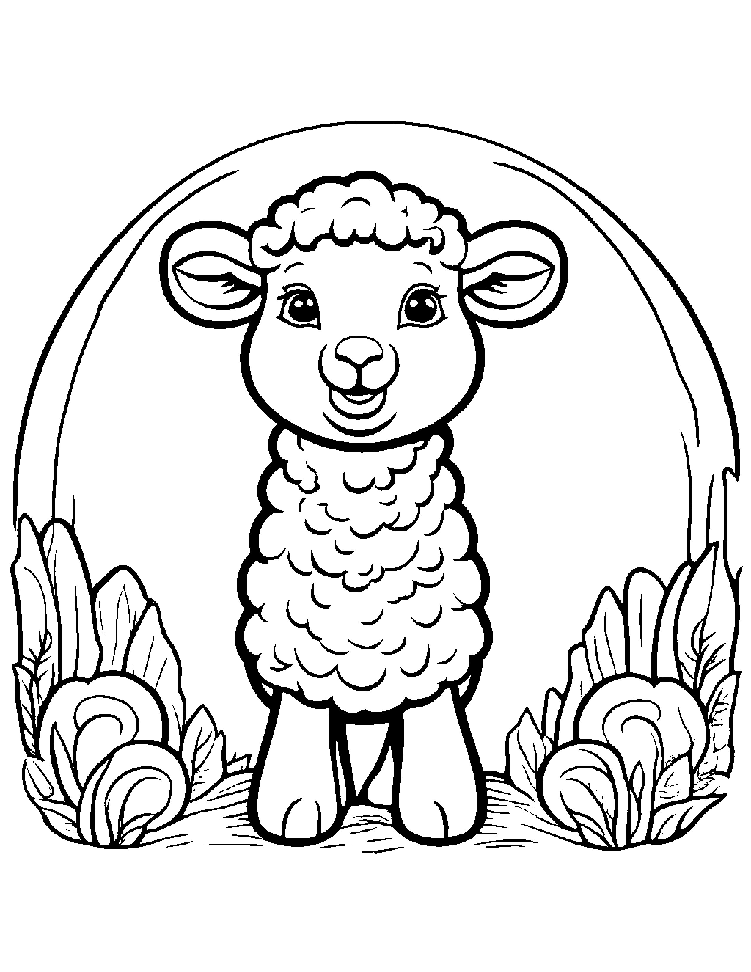 Sprightly Lamb Singing On A Friendly Planet #2 Coloring Page (Free Printable PDF)