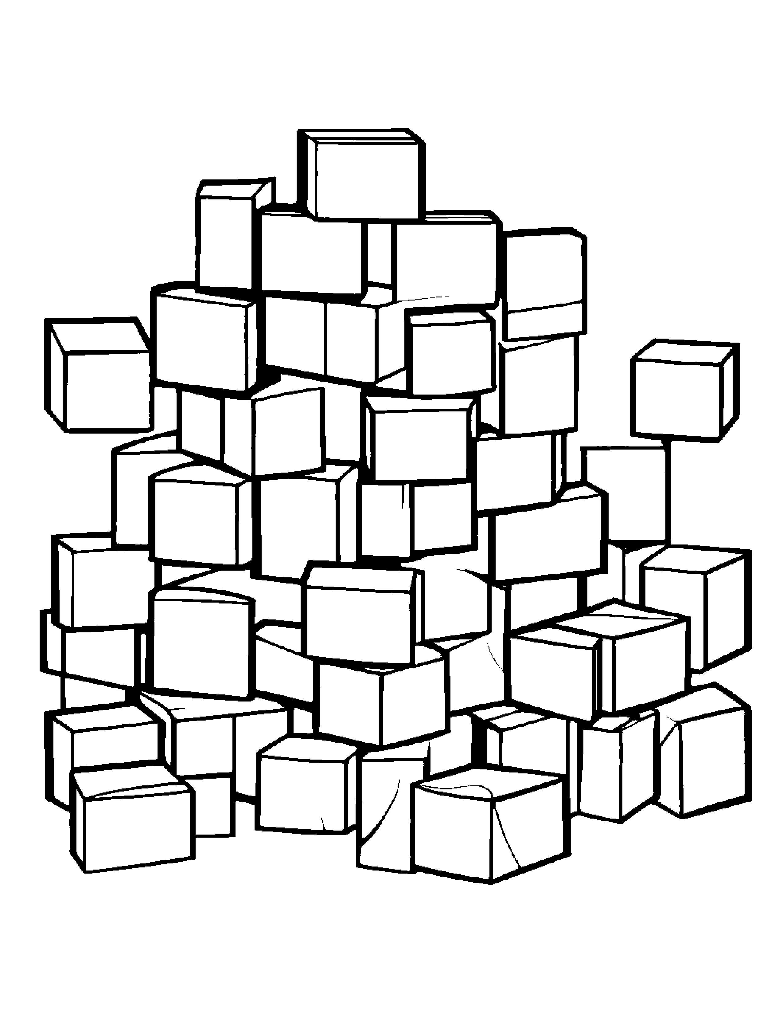Stack Of Blocks Dancing #3 Coloring Page (Free Printable PDF)