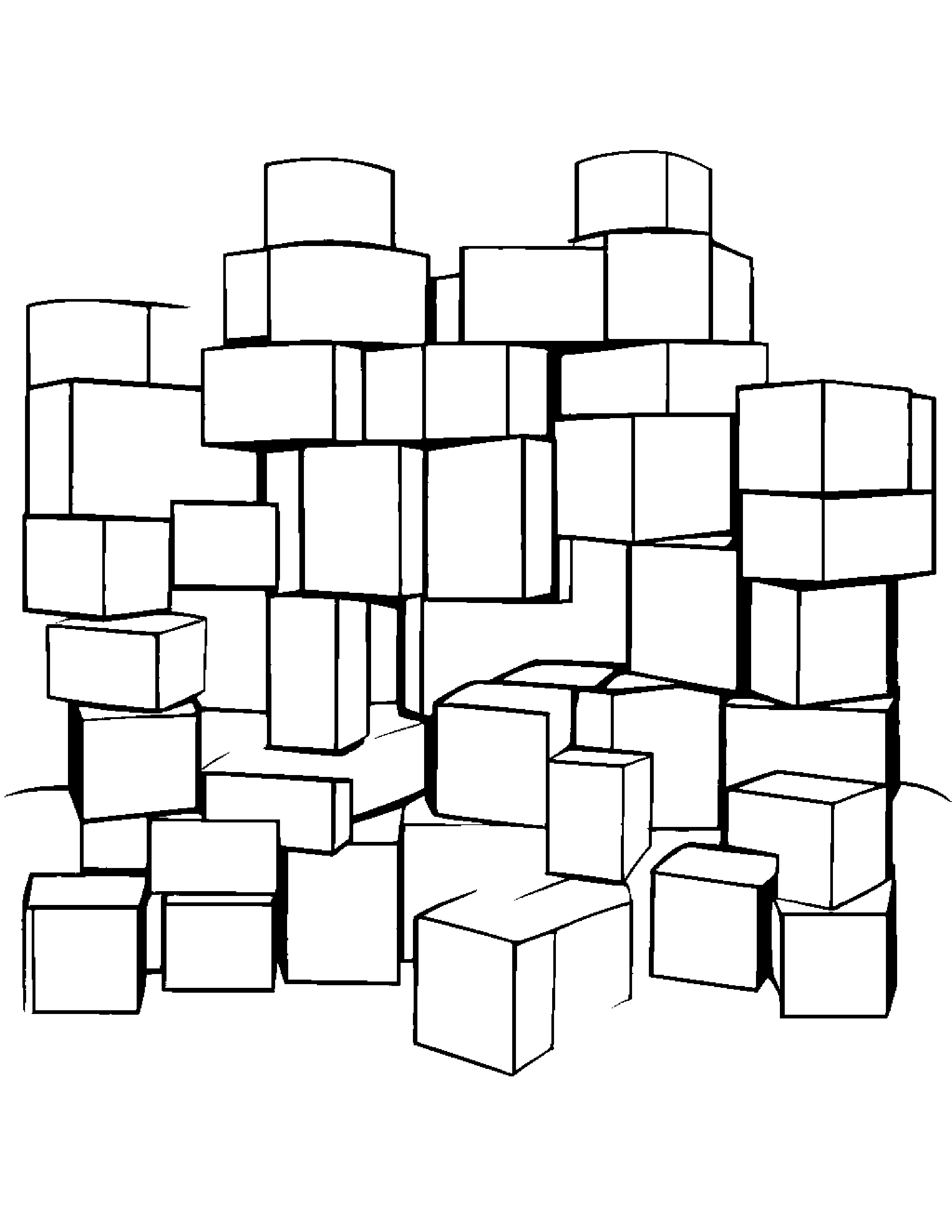 Stack Of Blocks Dancing Coloring Page (Free Printable PDF)