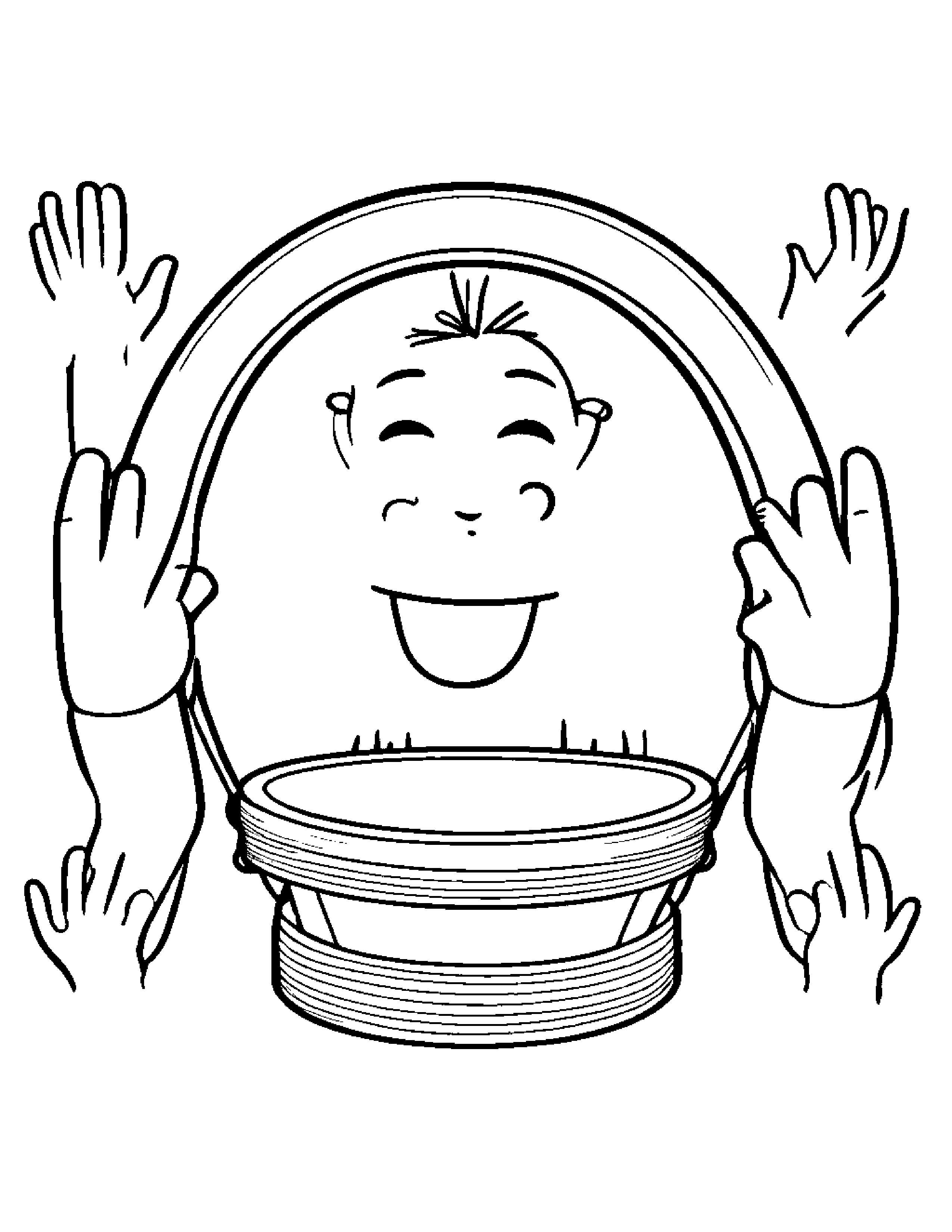 Tambourine Giving A High Five #2 Coloring Page (Free Printable PDF)