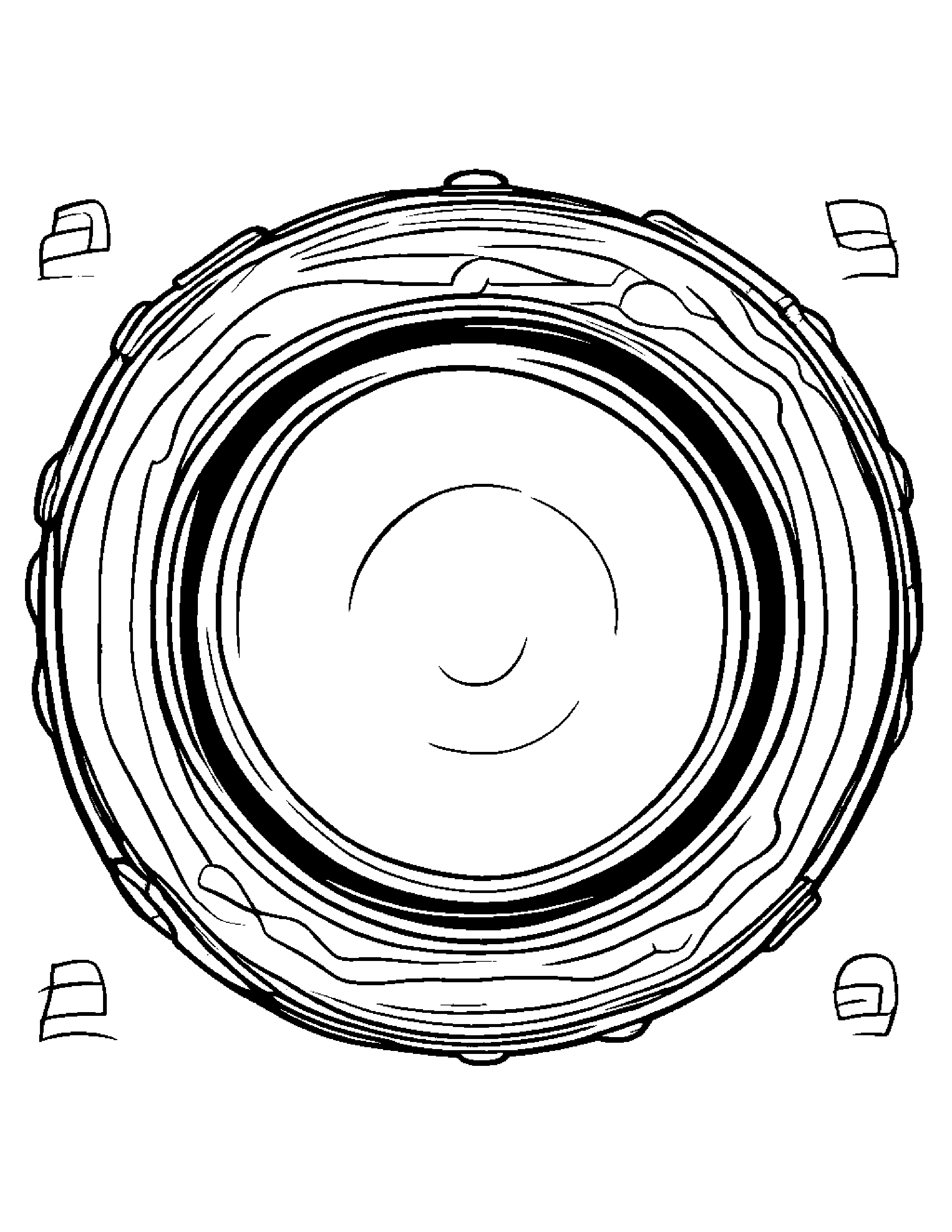 Tambourine Practicing Shapes #2 Coloring Page (Free Printable PDF)
