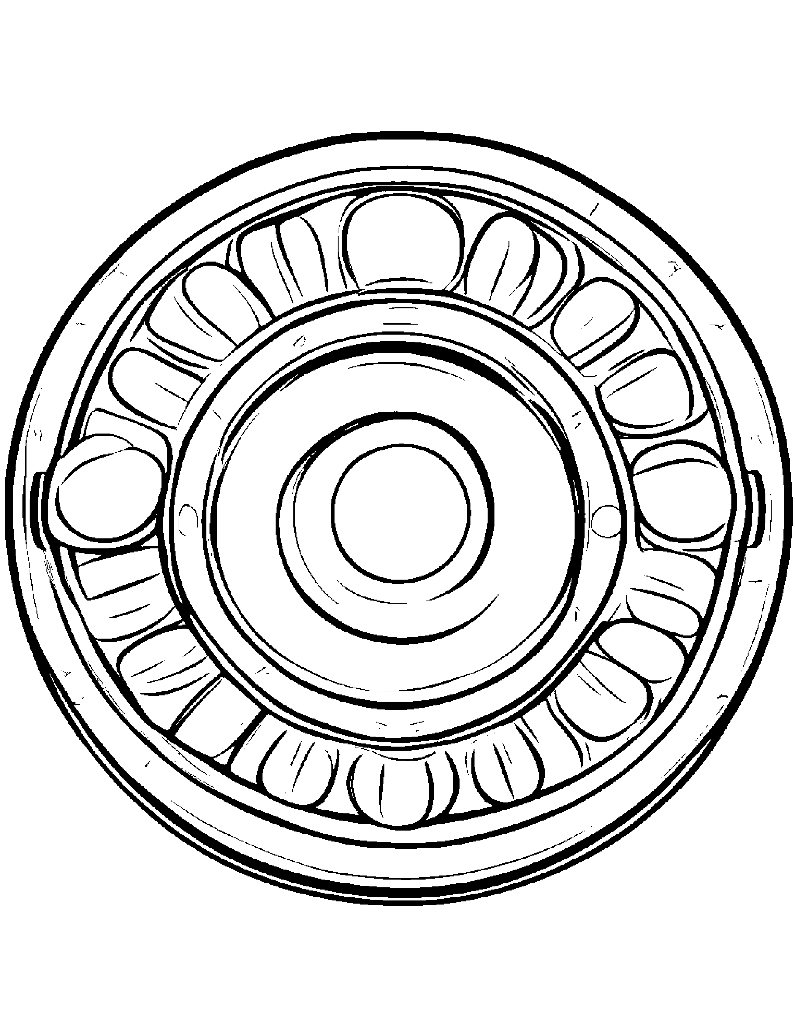 Tambourine Practicing Shapes #3 Coloring Page (Free Printable PDF)