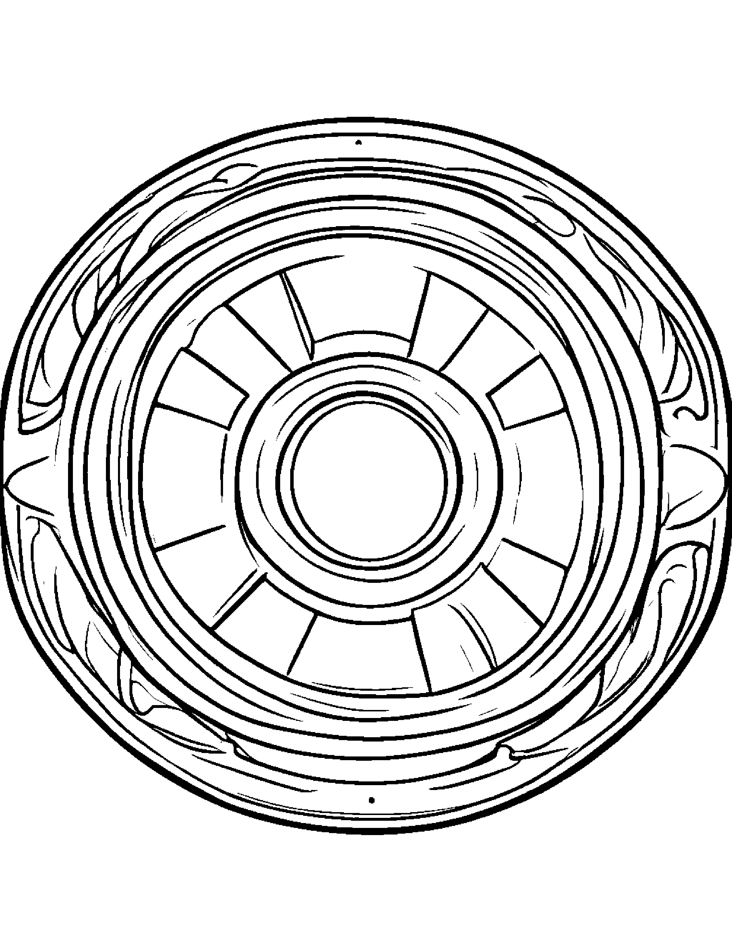 Tambourine Practicing Shapes Coloring Page (Free Printable PDF)